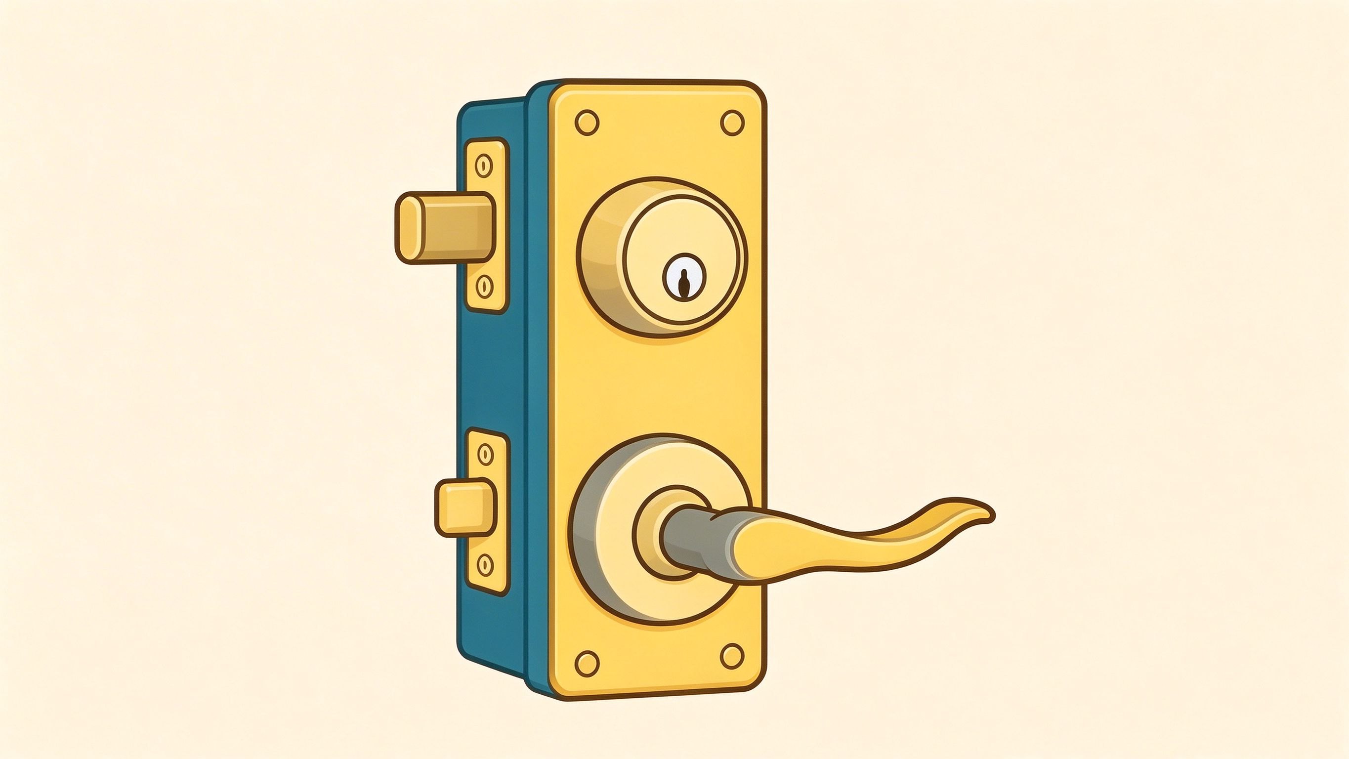 Door lock annotated picture vocabulary with labeled objects