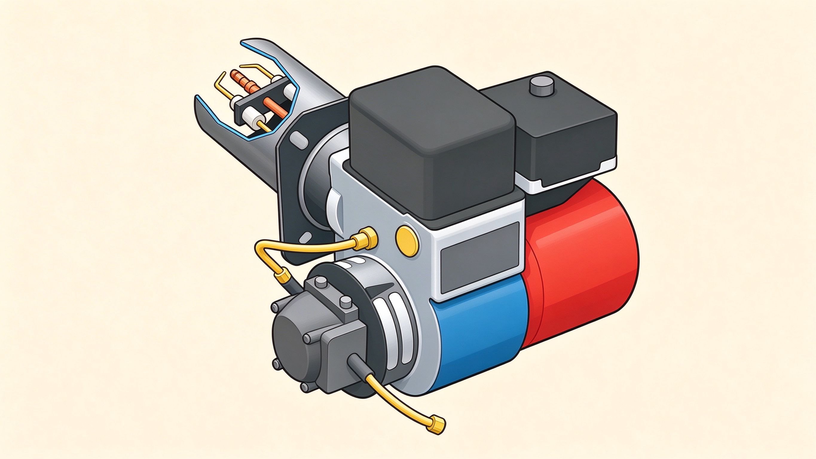 Oil burner annotated picture vocabulary with labeled objects