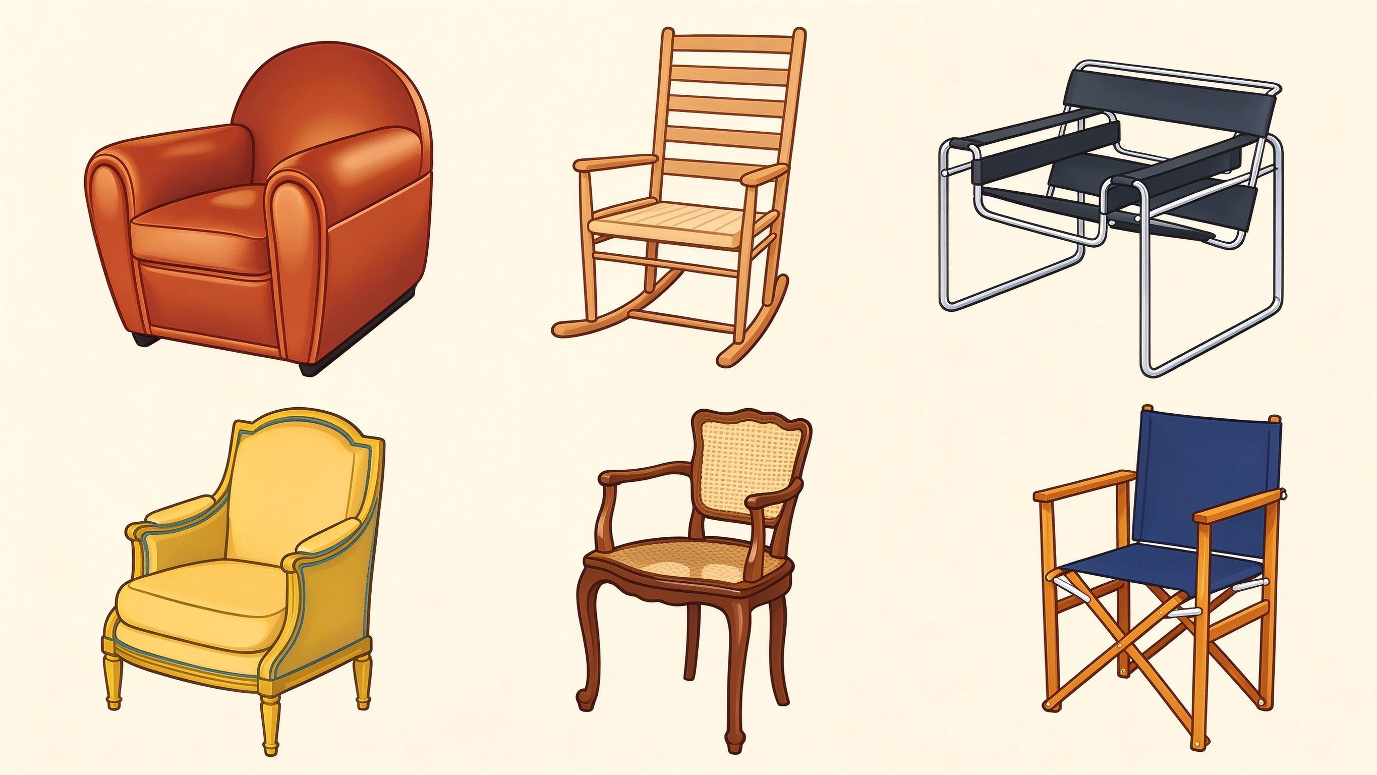 Armchair annotated picture vocabulary with labeled objects