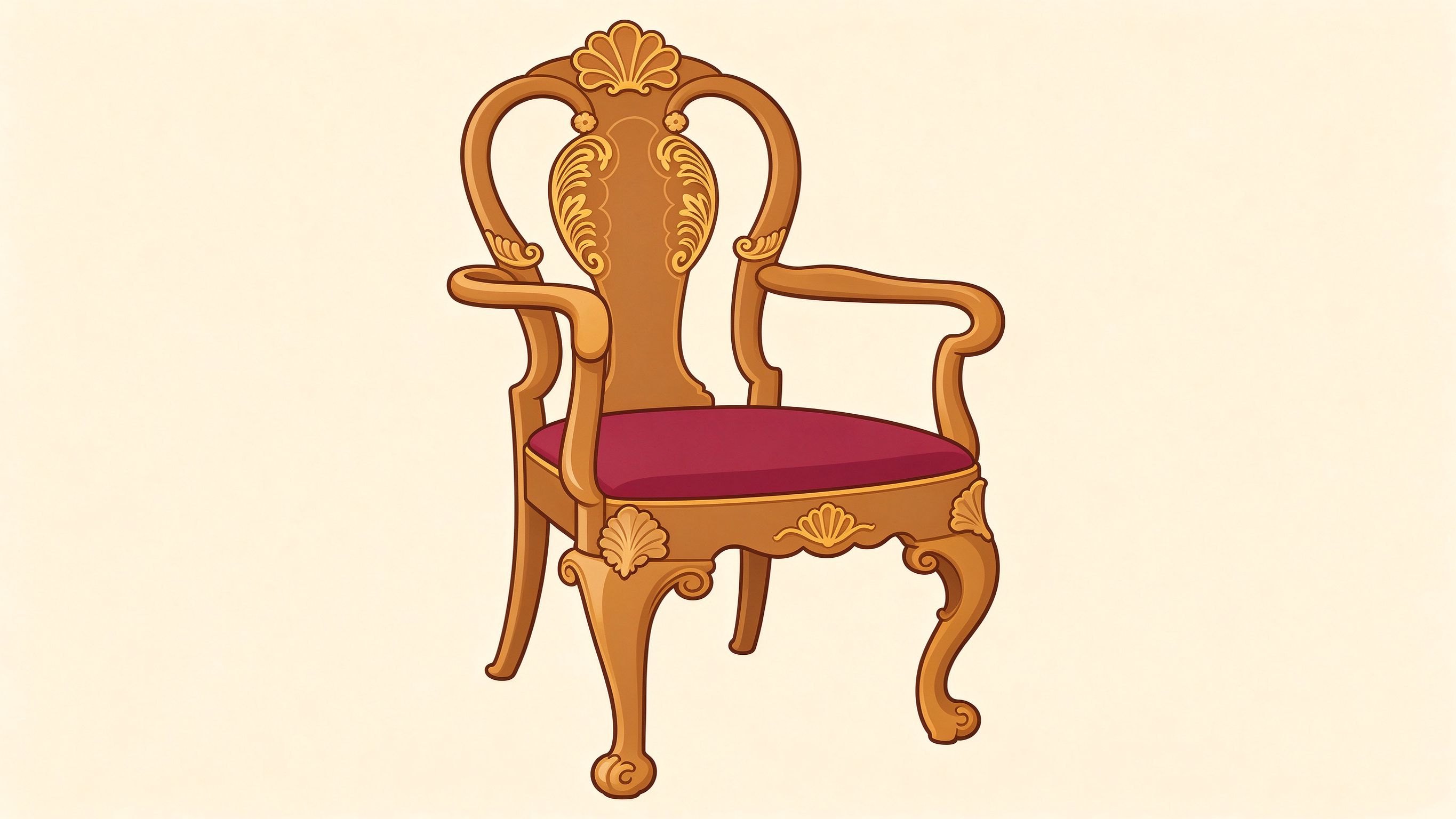Armchair parts annotated picture vocabulary with labeled objects
