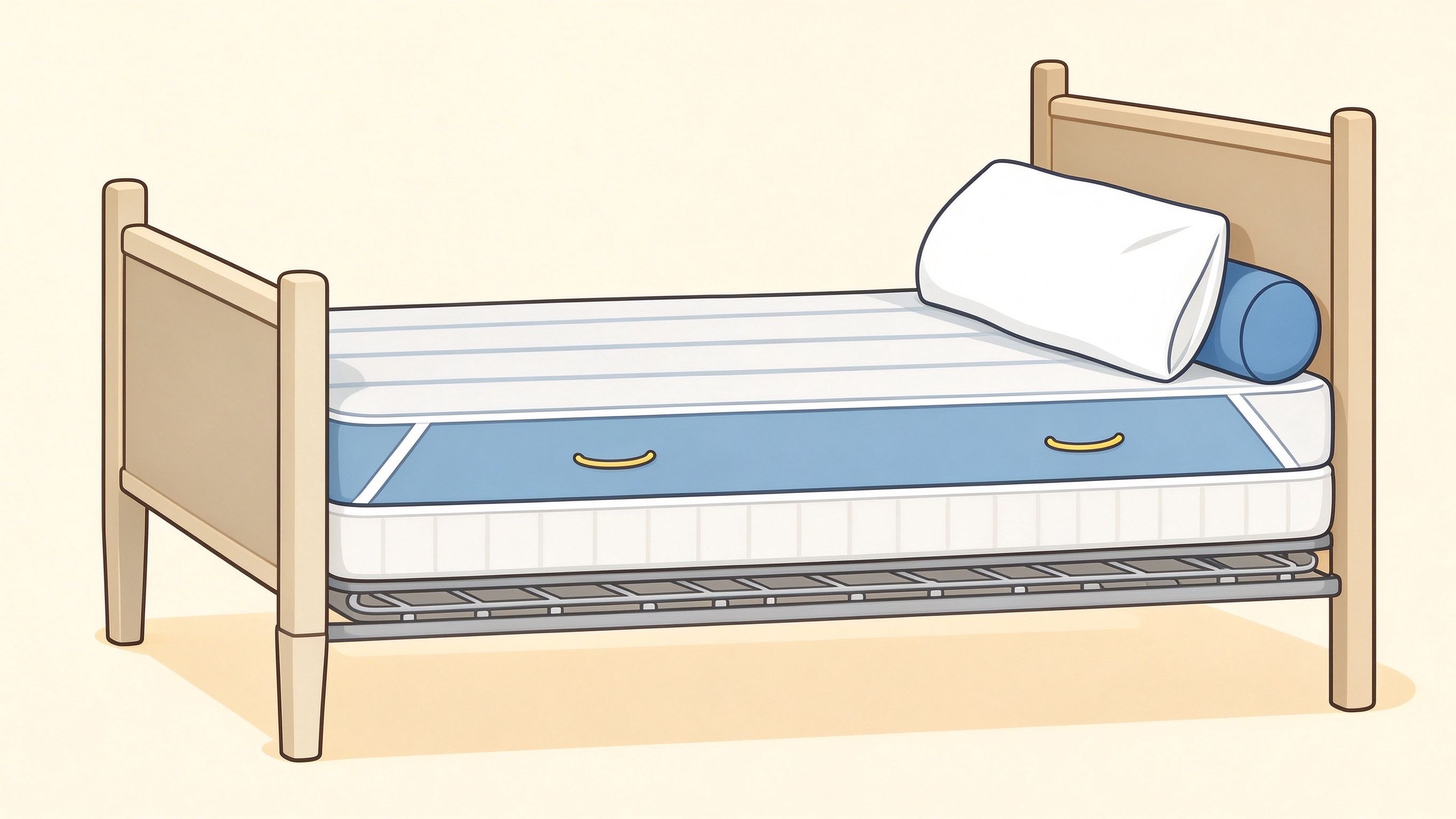 Bed parts annotated picture vocabulary with labeled objects