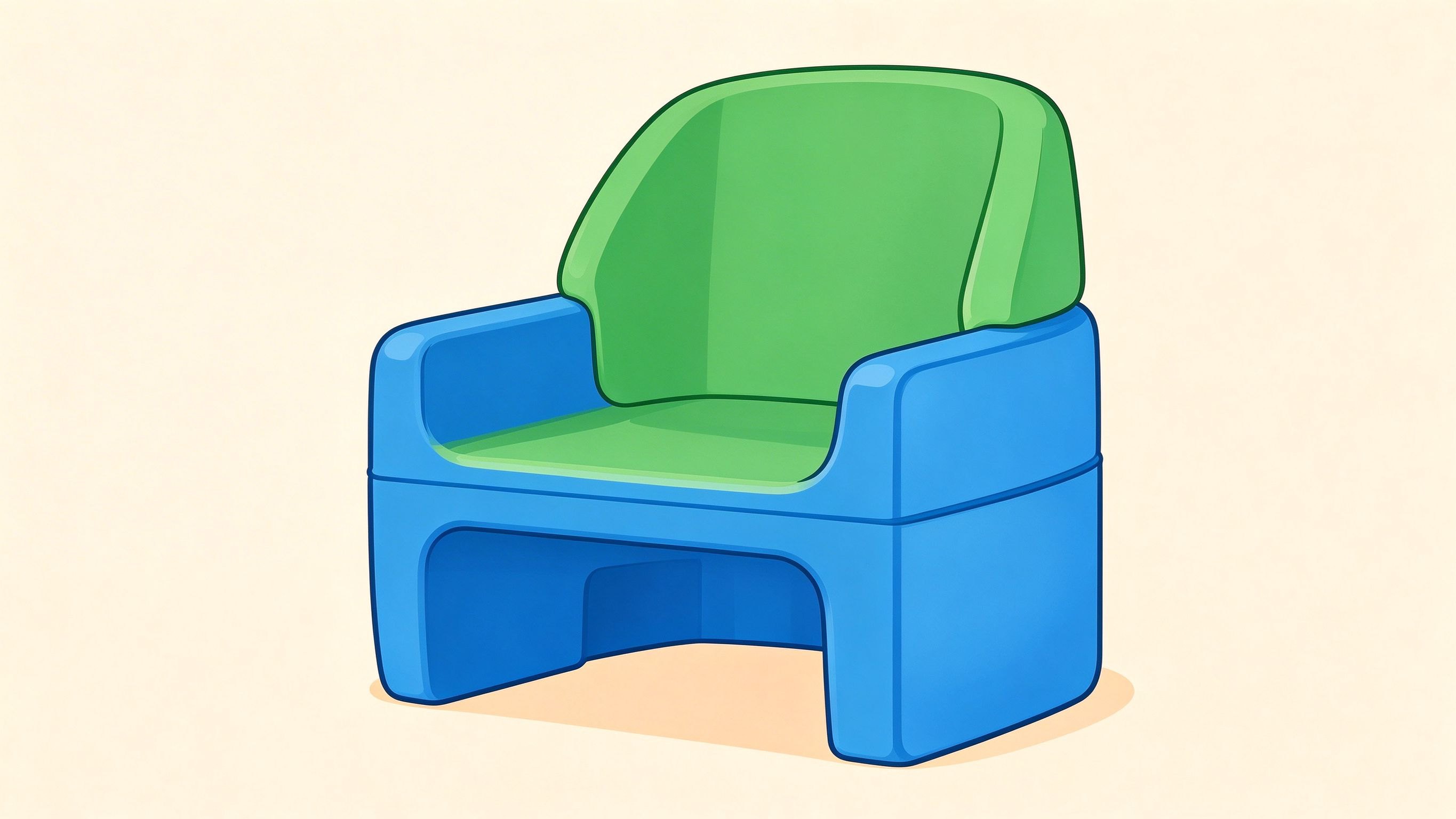 Child booster seat annotated picture vocabulary with labeled objects