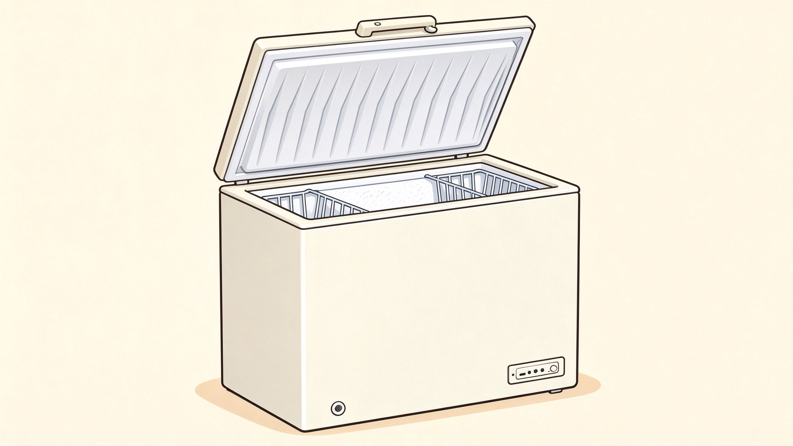 Chest freezer annotated picture vocabulary with labeled objects