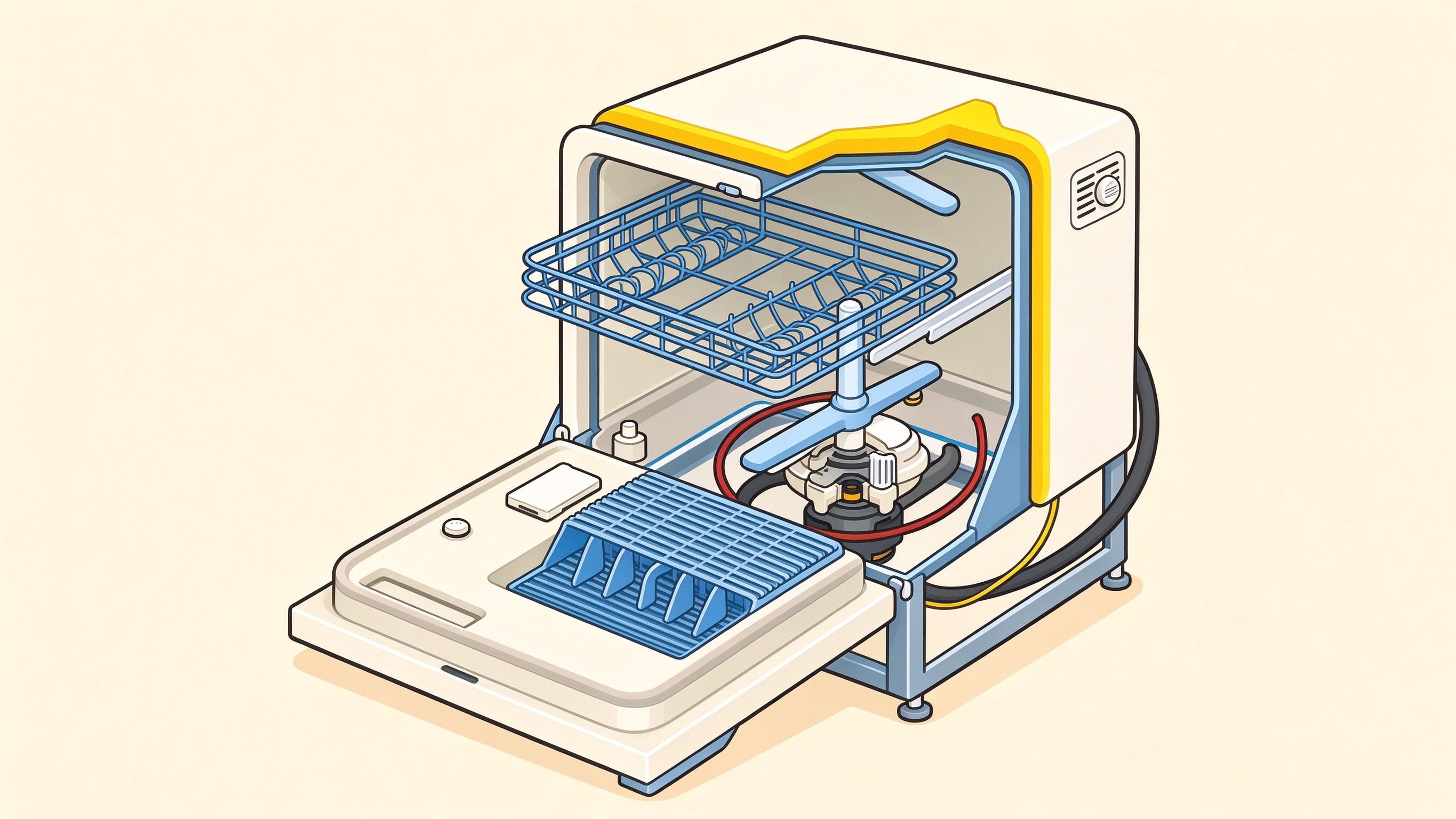 Dishwasher annotated picture vocabulary with labeled objects