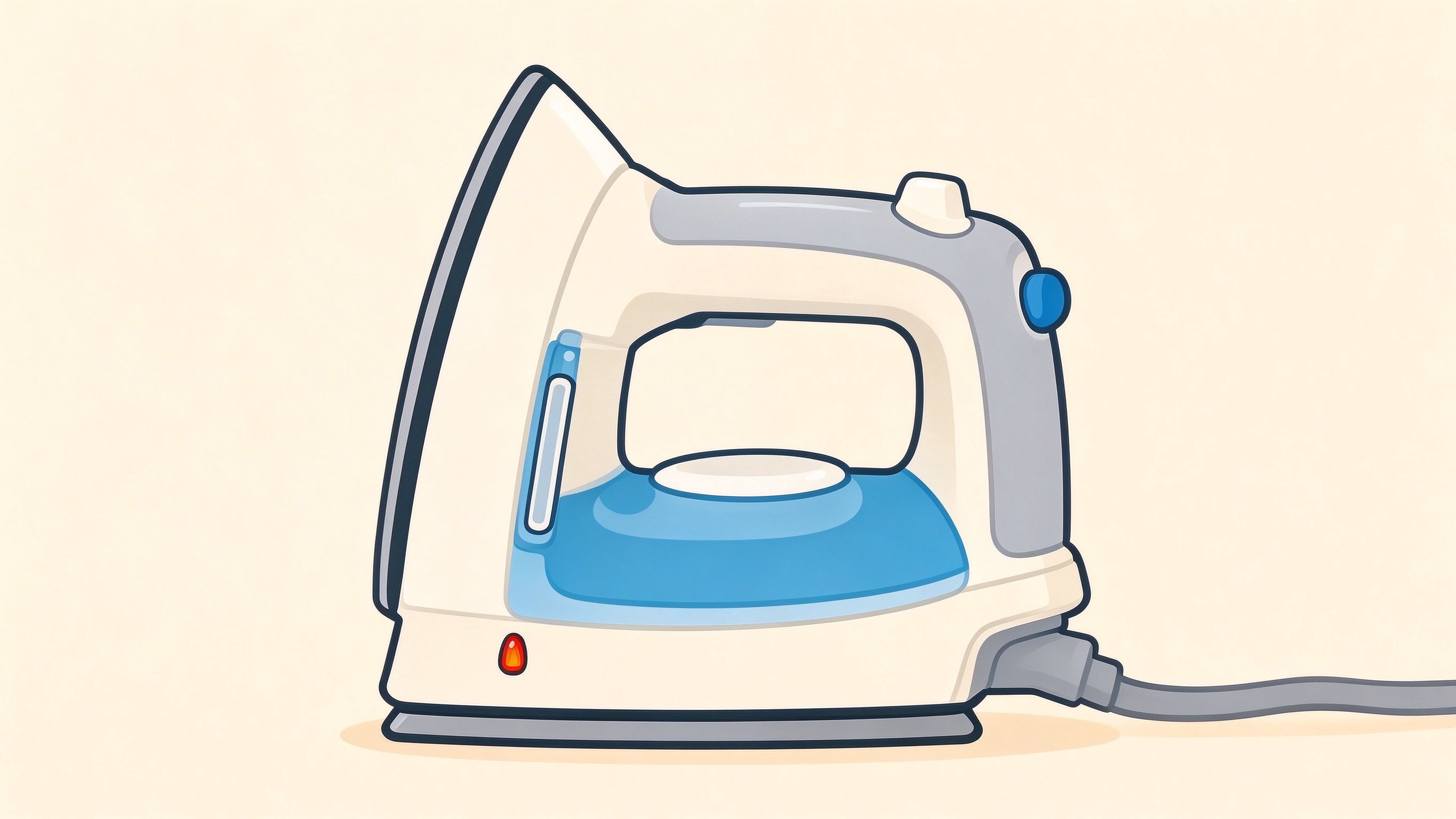 Steam iron annotated picture vocabulary with labeled objects