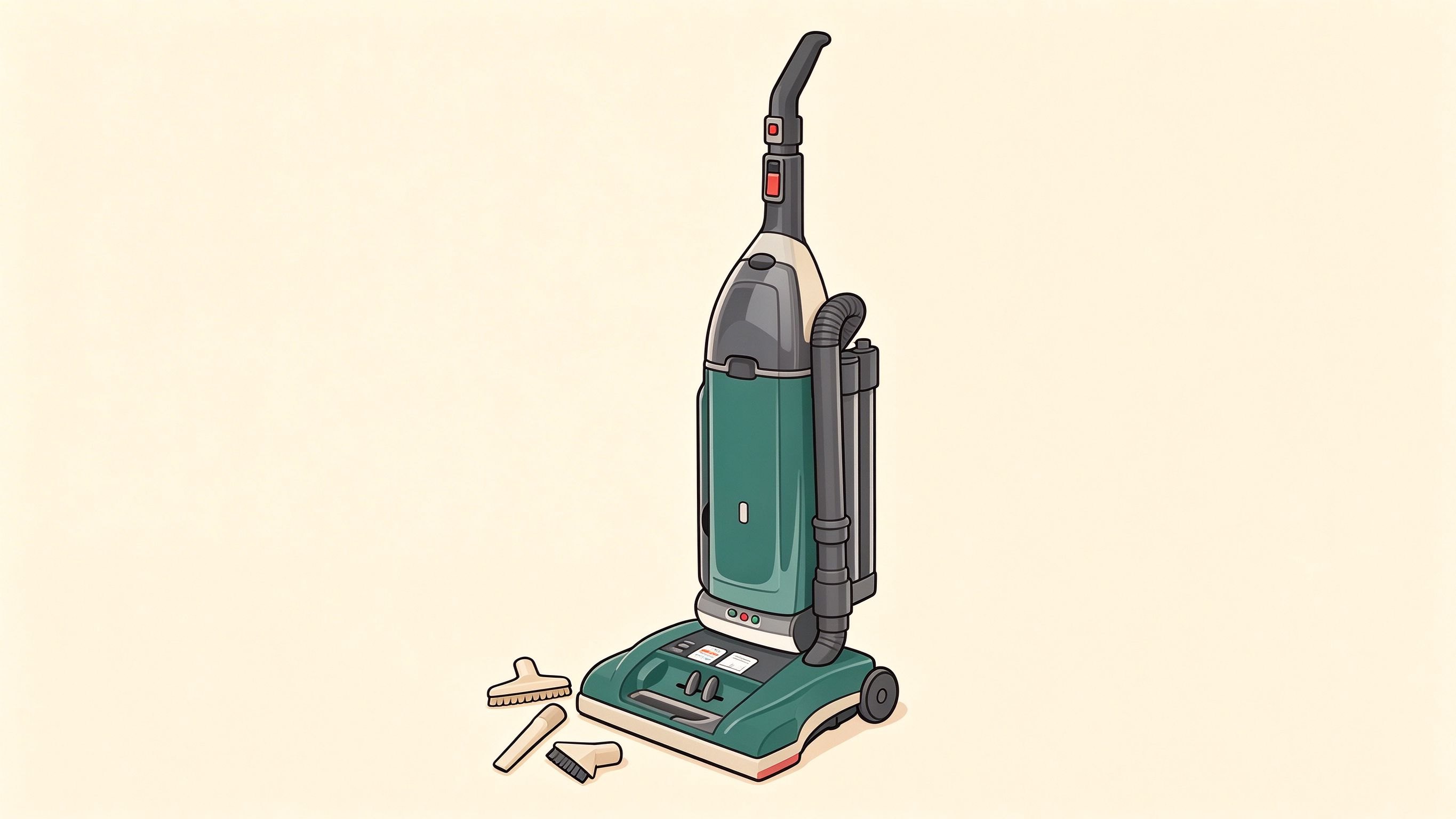 Upright vacuum annotated picture vocabulary with labeled objects