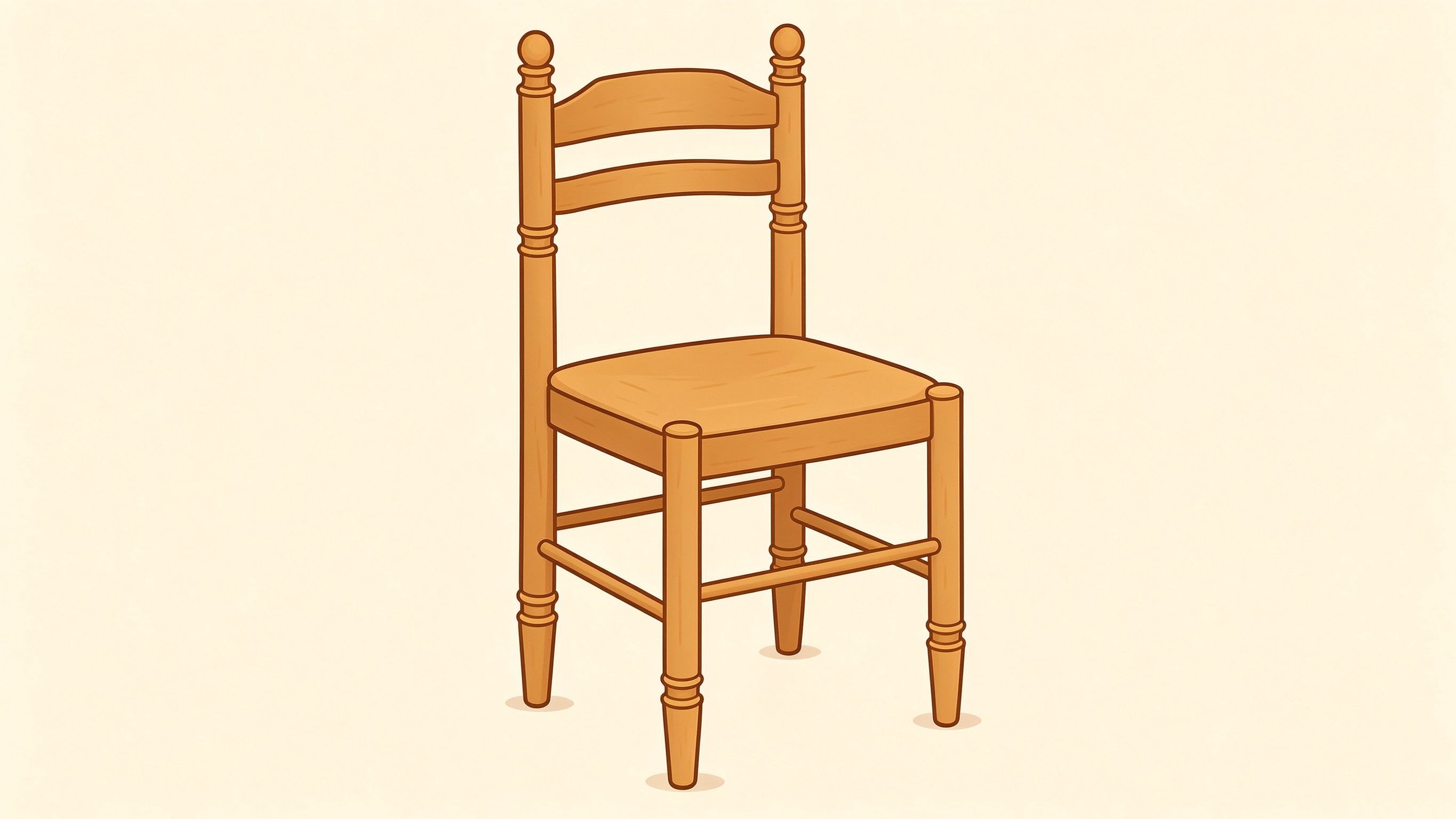 Side chair parts annotated picture vocabulary with labeled objects