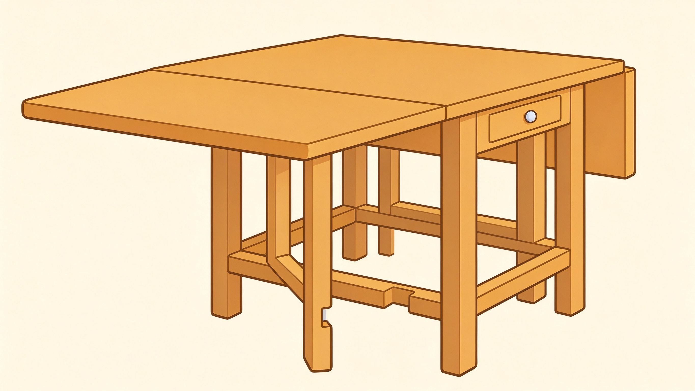 Folding table annotated picture vocabulary with labeled objects