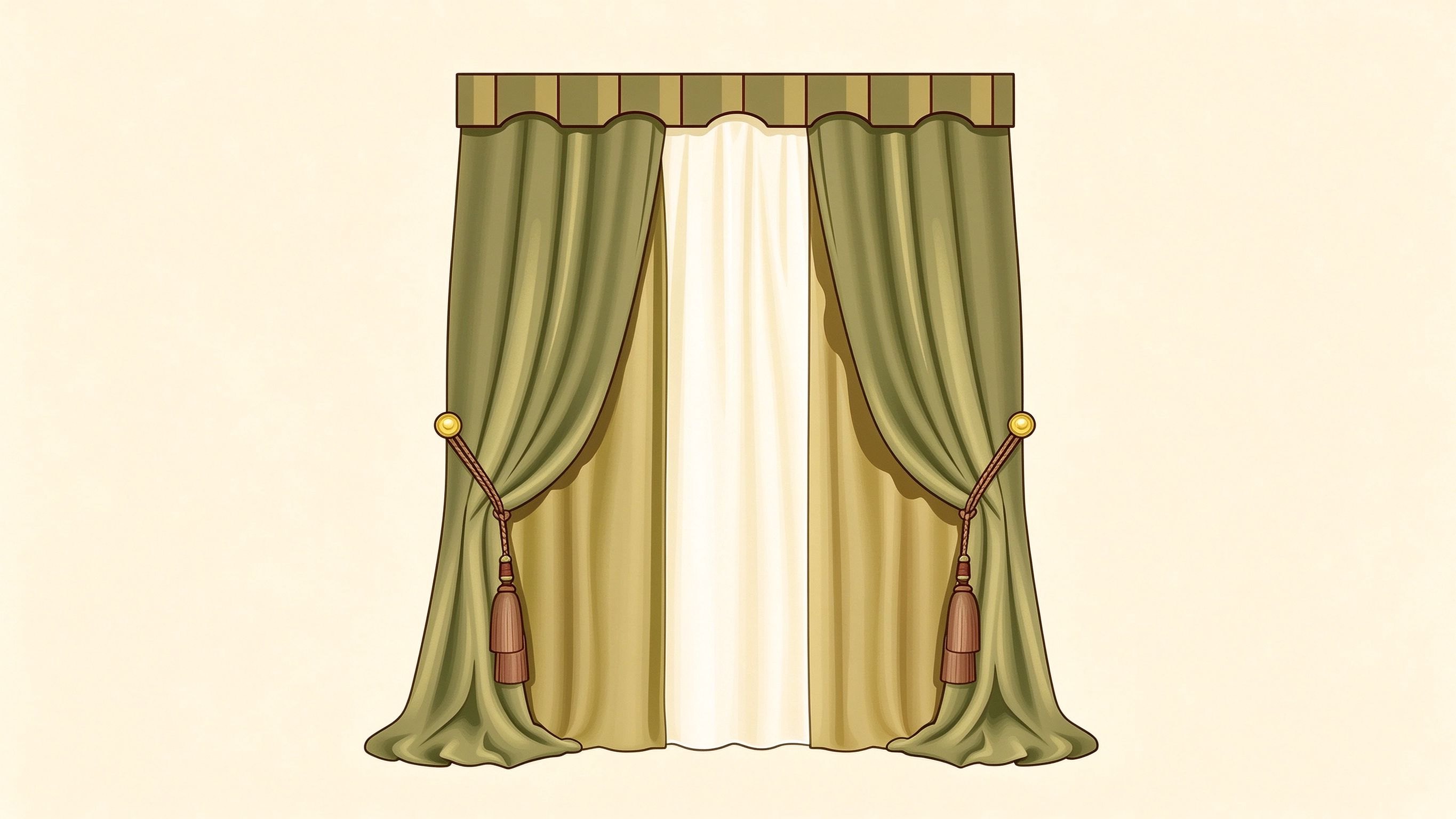 Curtains annotated picture vocabulary with labeled objects