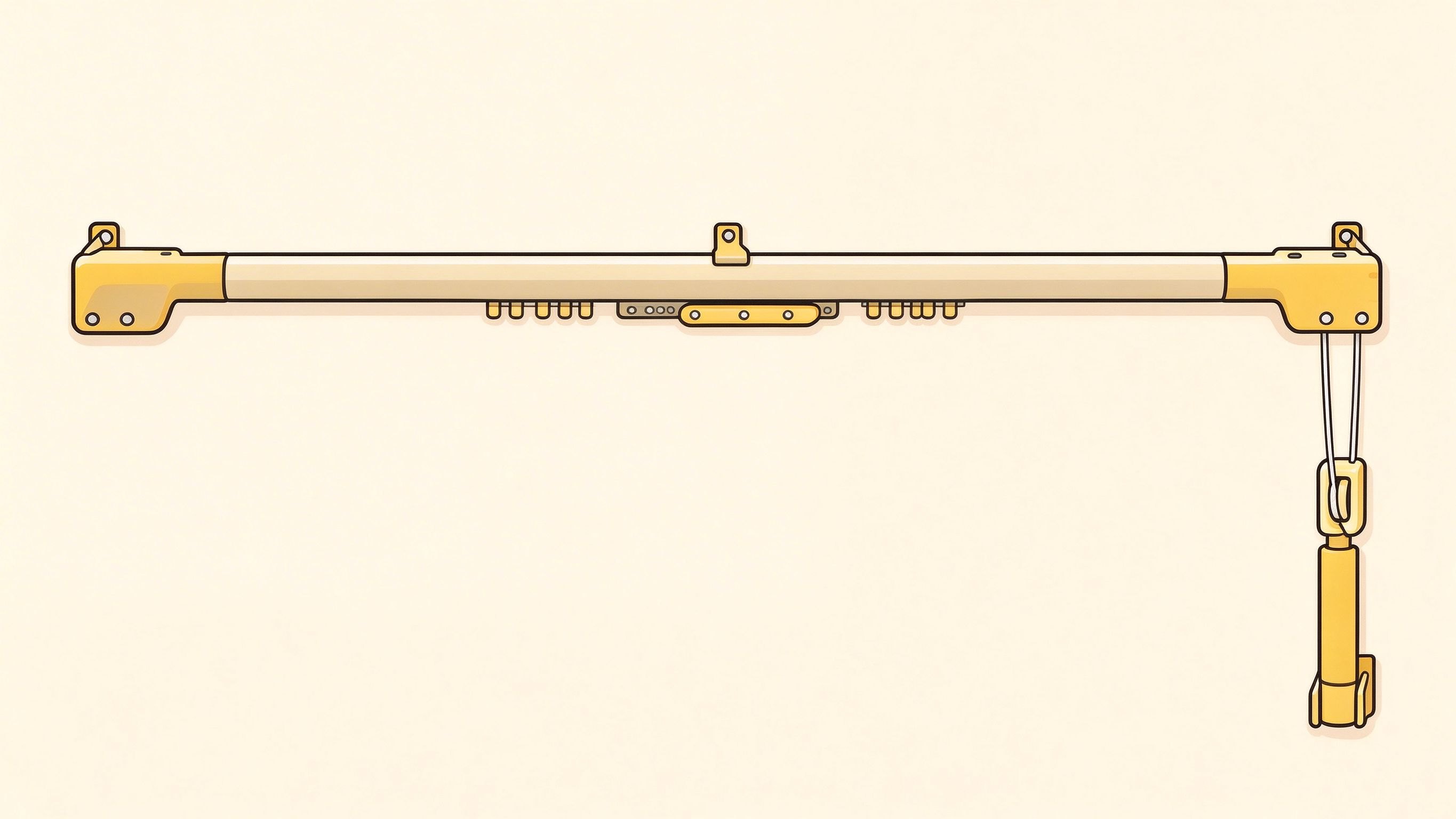 Curtain rod parts annotated picture vocabulary with labeled objects