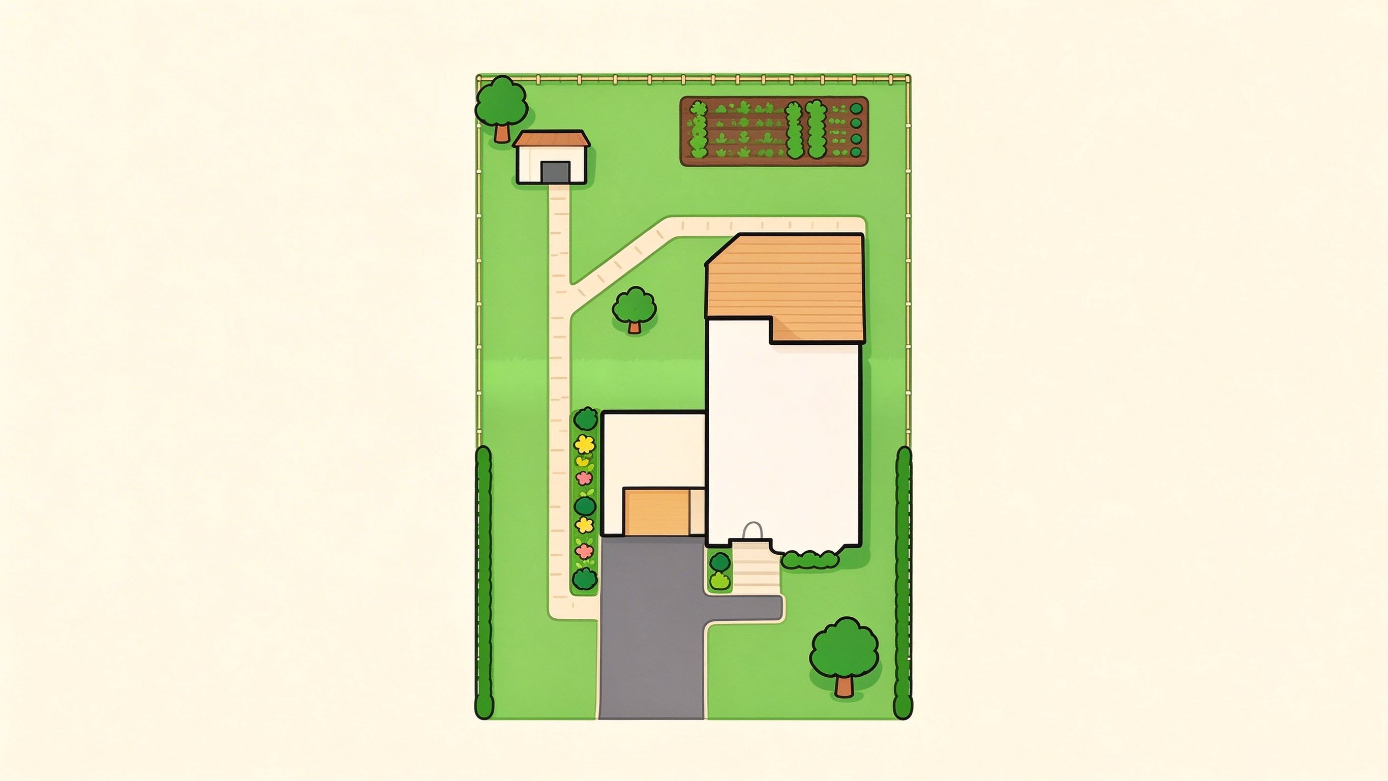 Site plan annotated picture vocabulary with labeled objects
