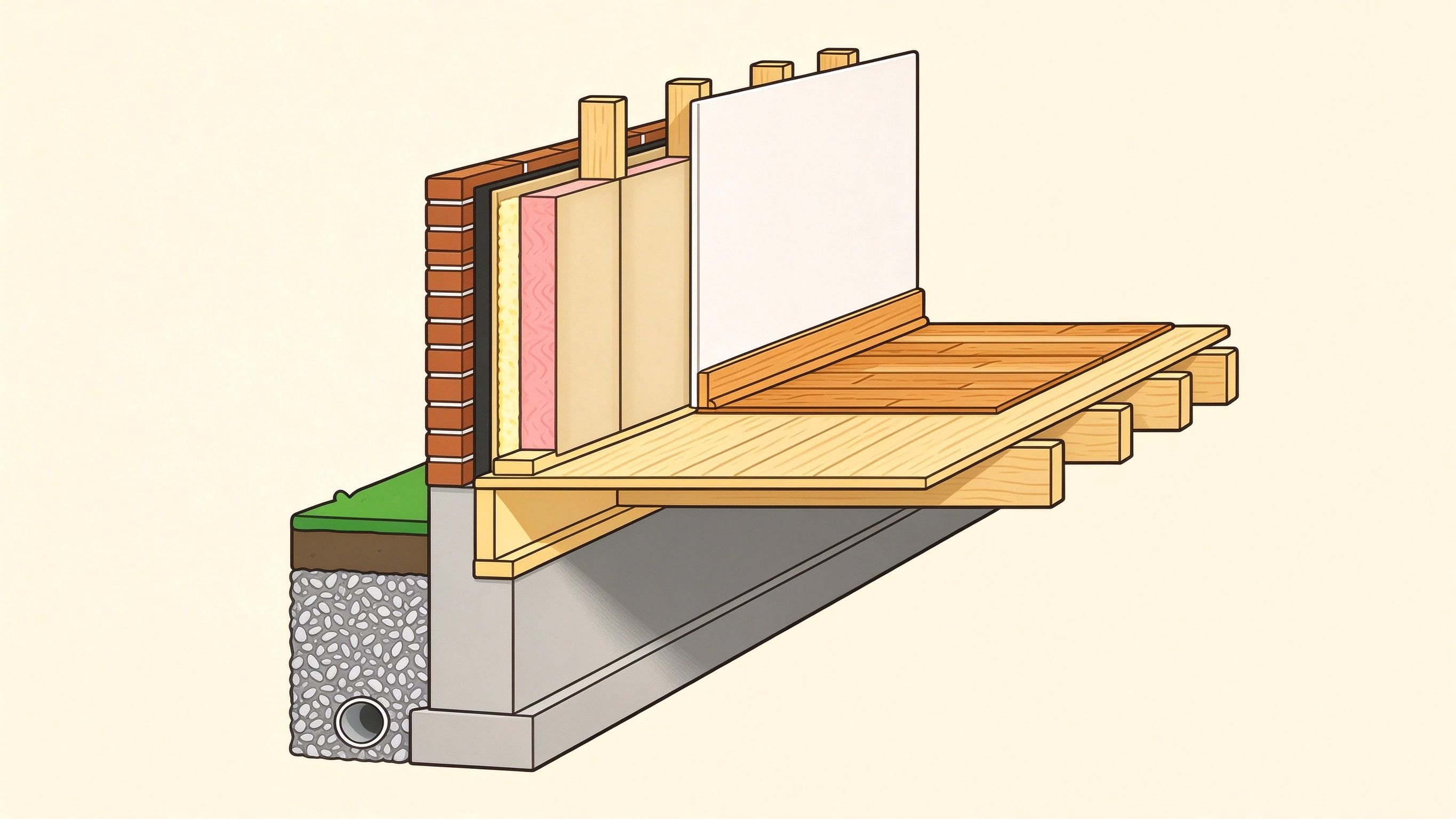 House foundation annotated picture vocabulary with labeled objects