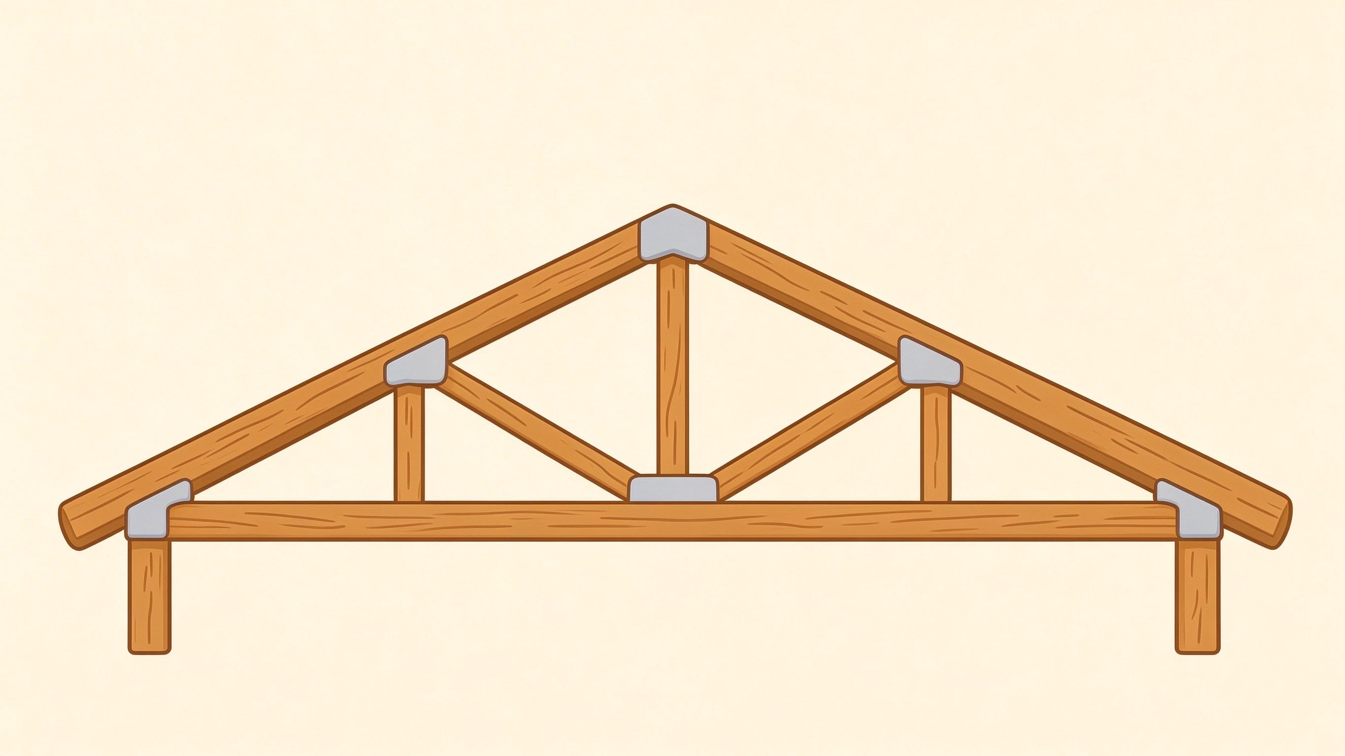 Roof trusses annotated picture vocabulary with labeled objects