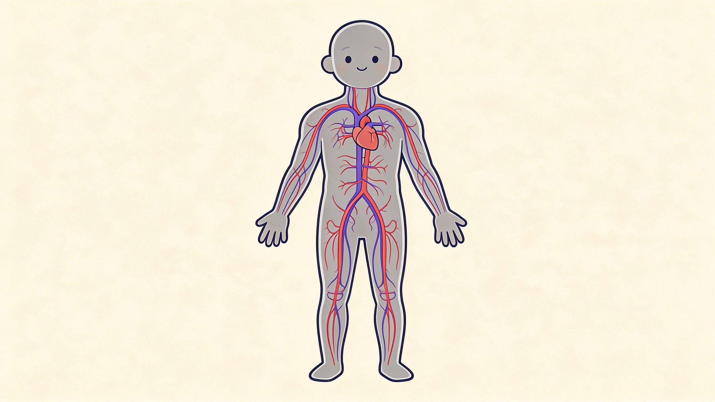 Major veins and arteries annotated picture vocabulary with labeled objects