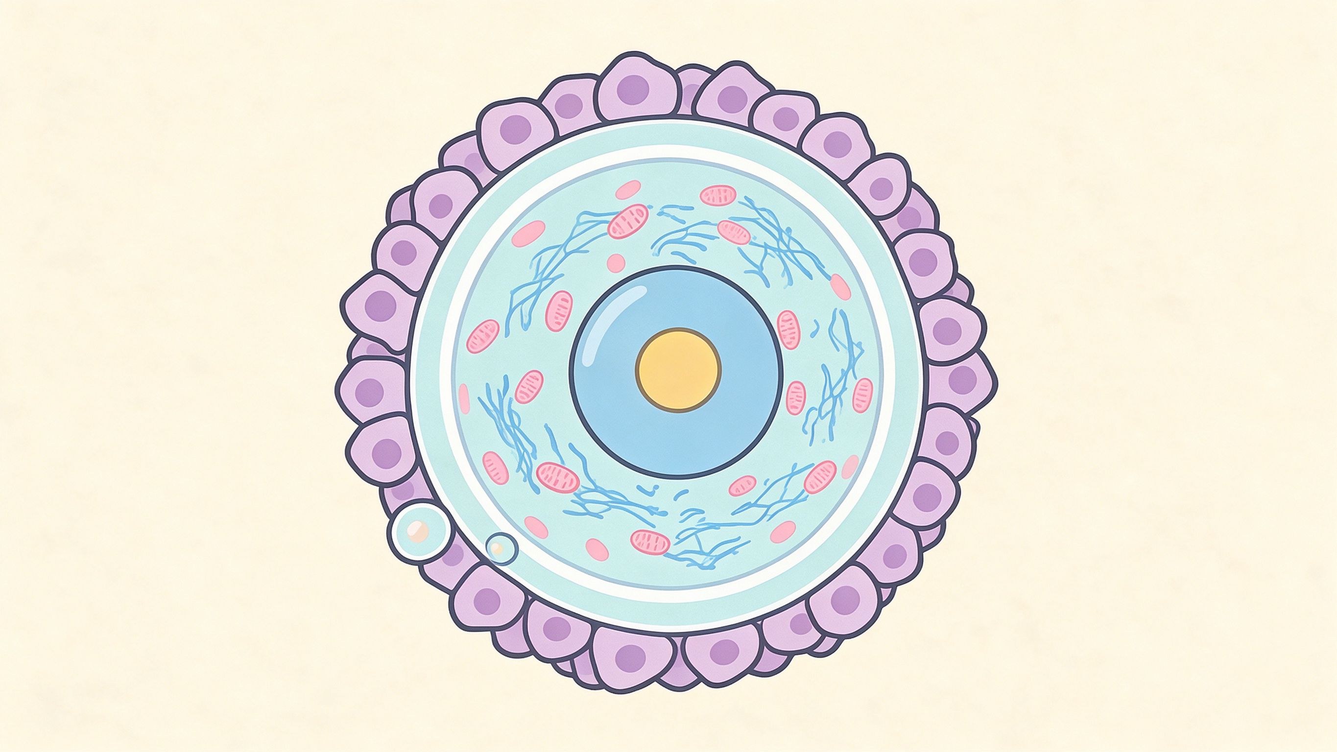Egg cell structure annotated picture vocabulary with labeled objects