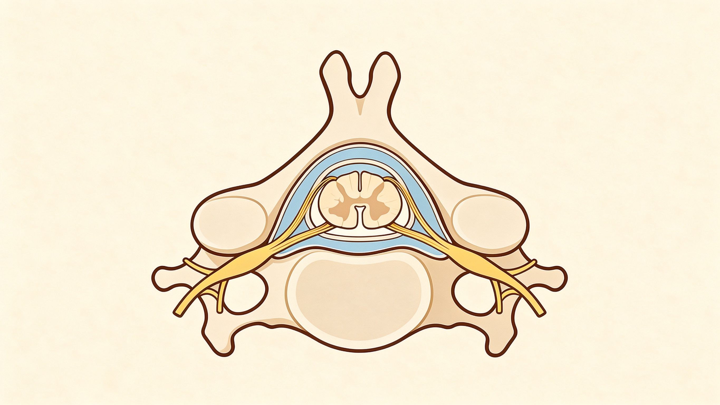 Cervical spine anatomy annotated picture vocabulary with labeled objects