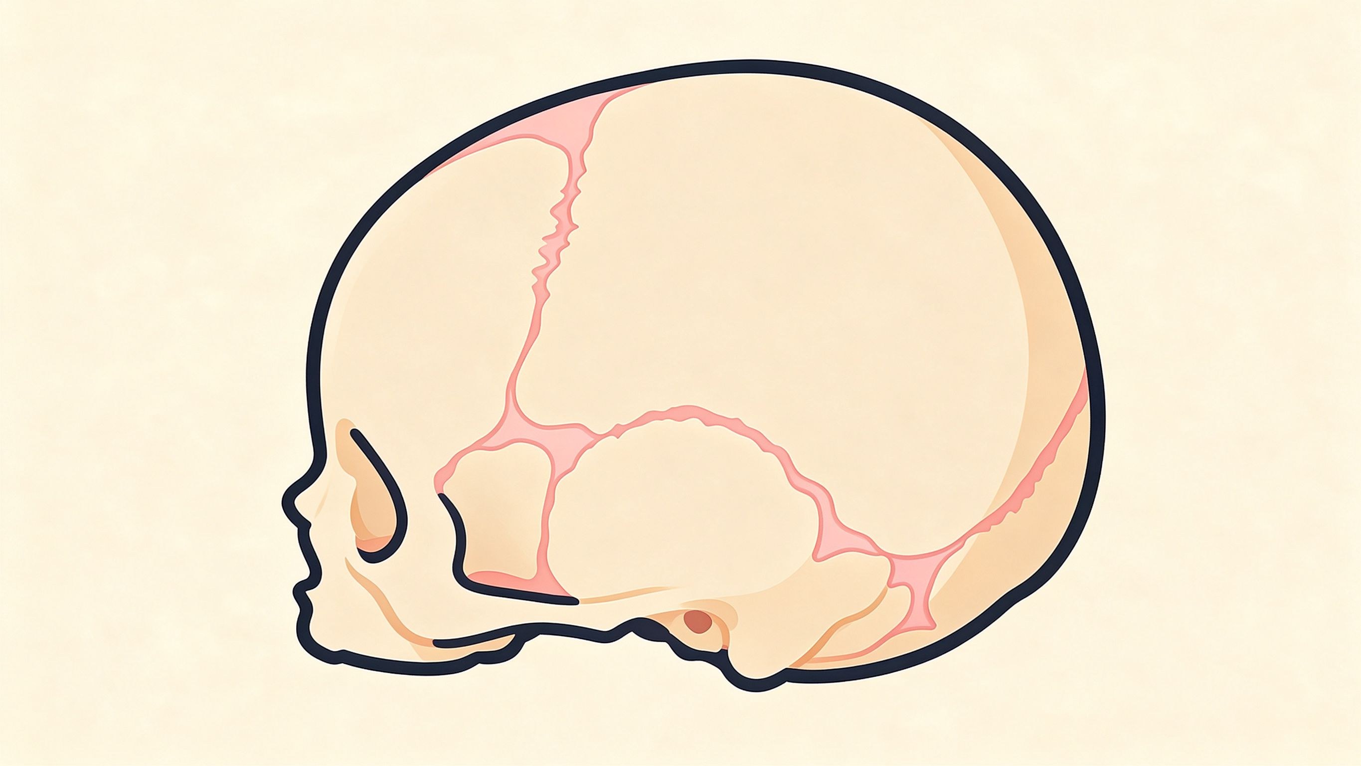 Infant skull annotated picture vocabulary with labeled objects