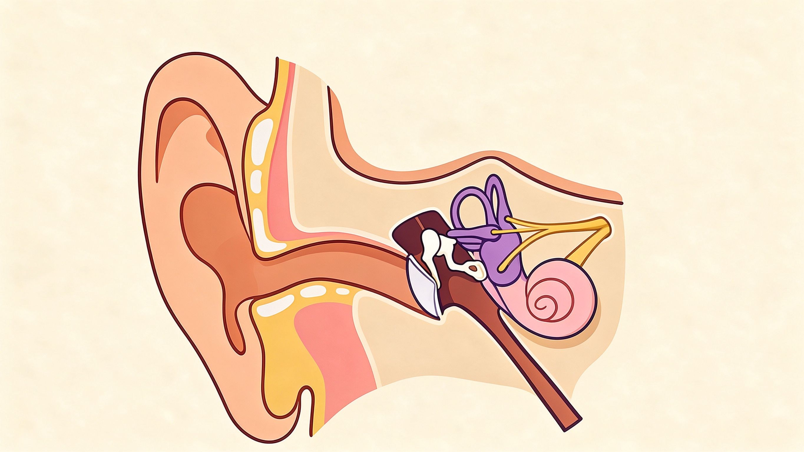 Ear structure annotated picture vocabulary with labeled objects