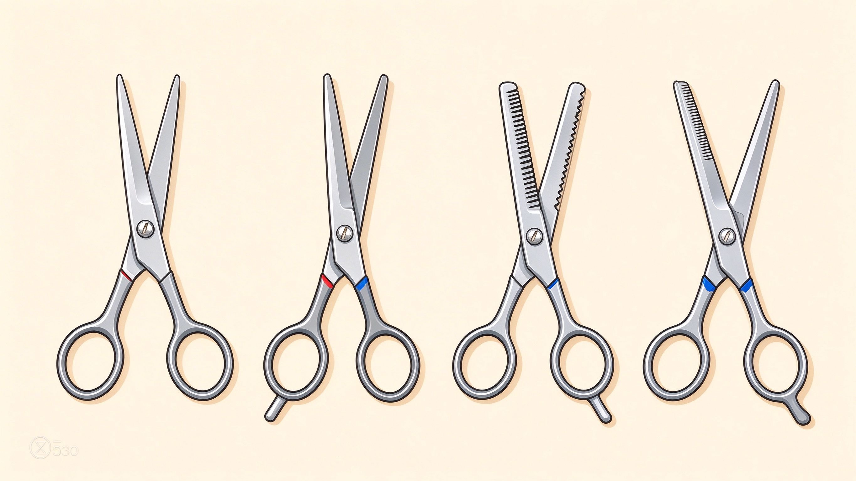 Haircutting scissors annotated picture vocabulary with labeled objects