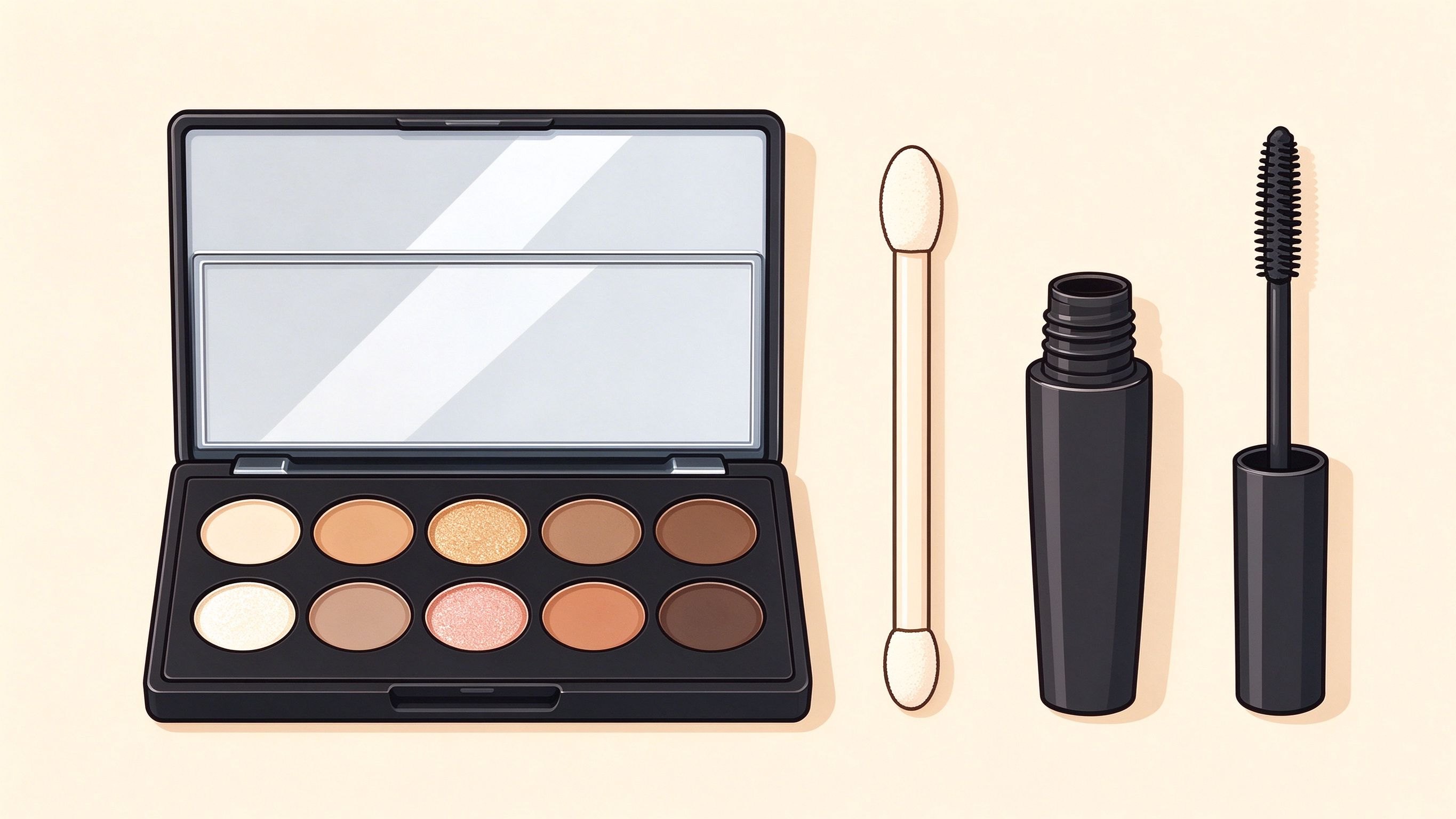 Eye makeup annotated picture vocabulary with labeled objects