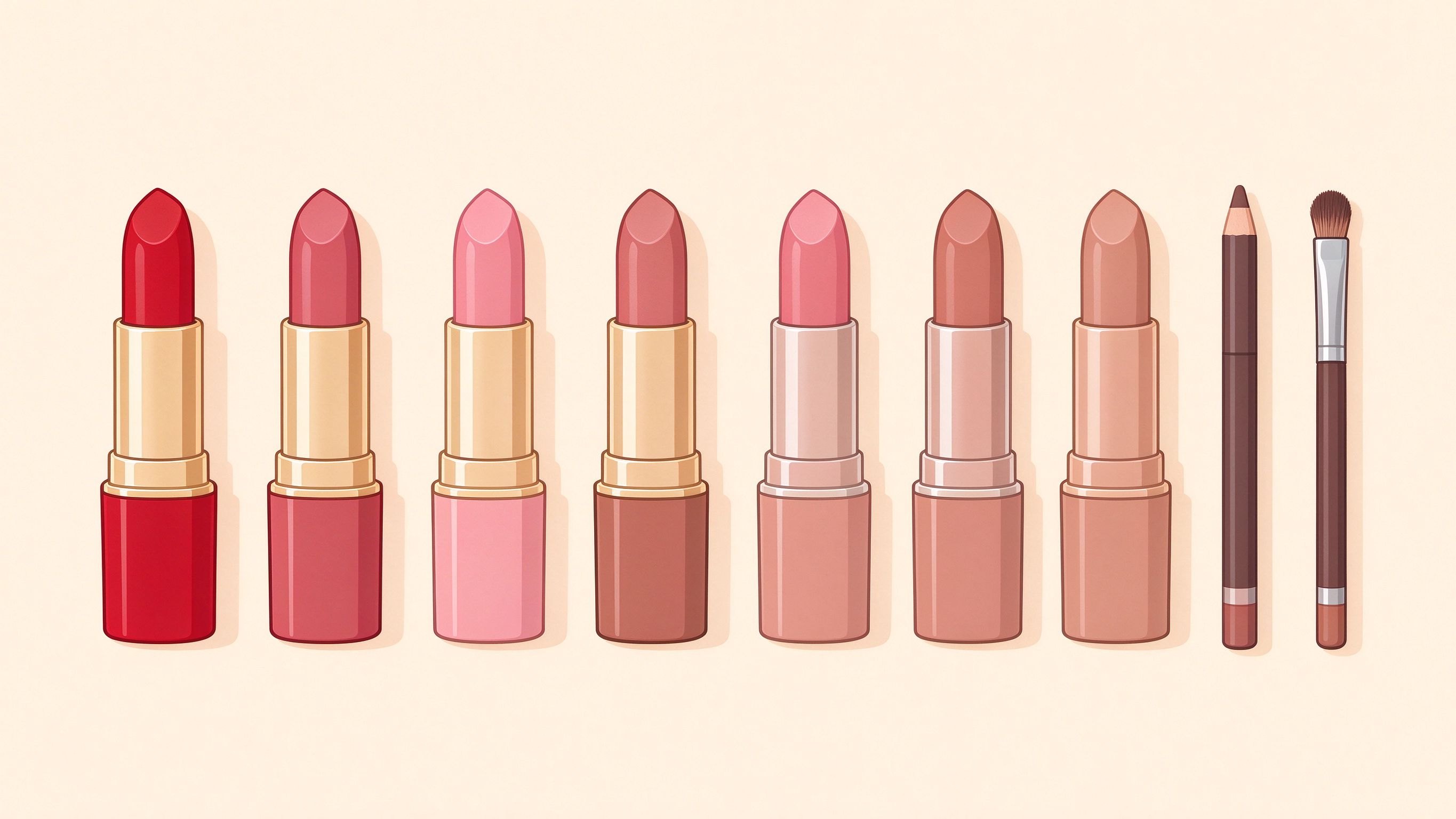 Lip makeup annotated picture vocabulary with labeled objects