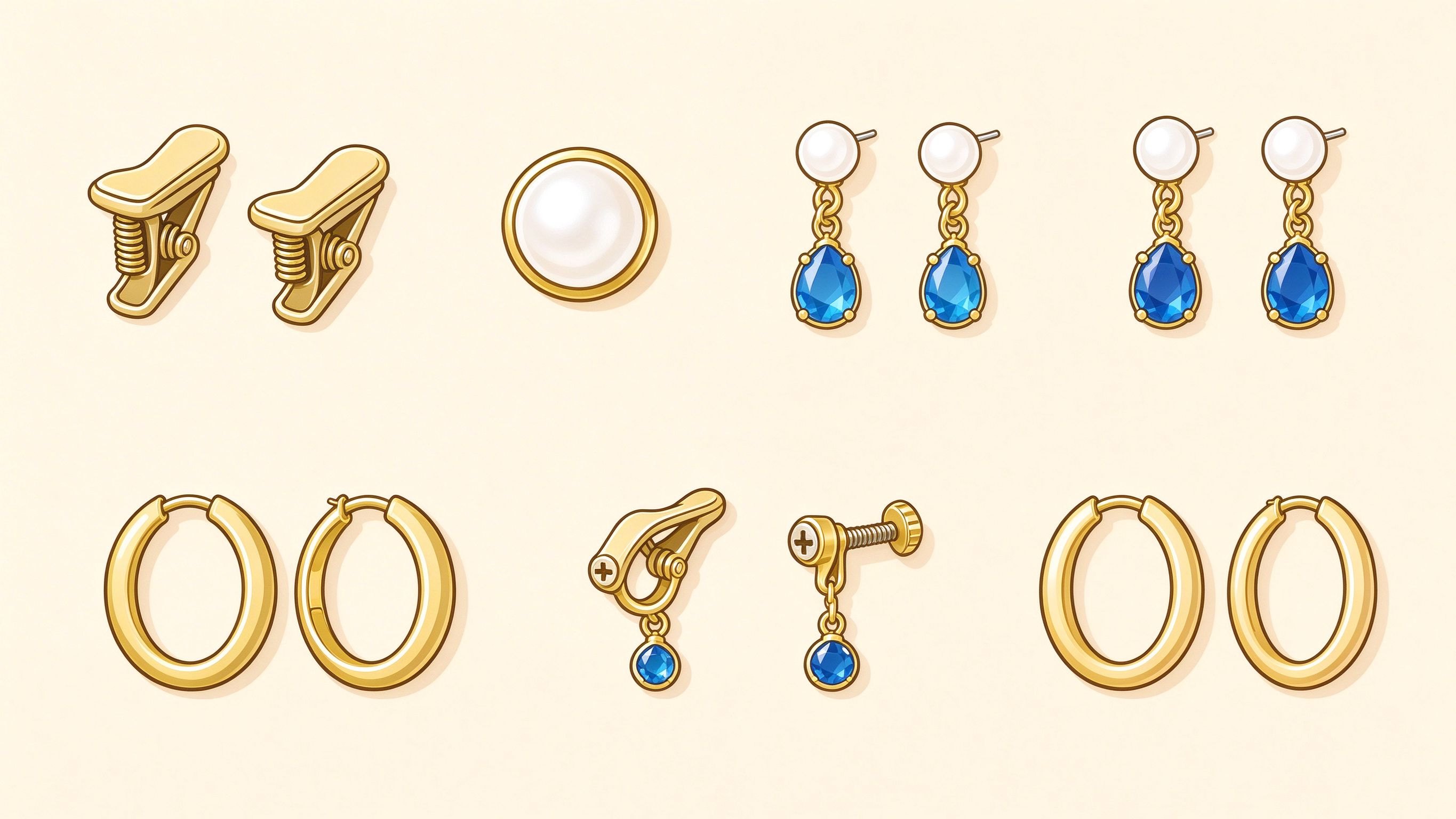 Earrings annotated picture vocabulary with labeled objects