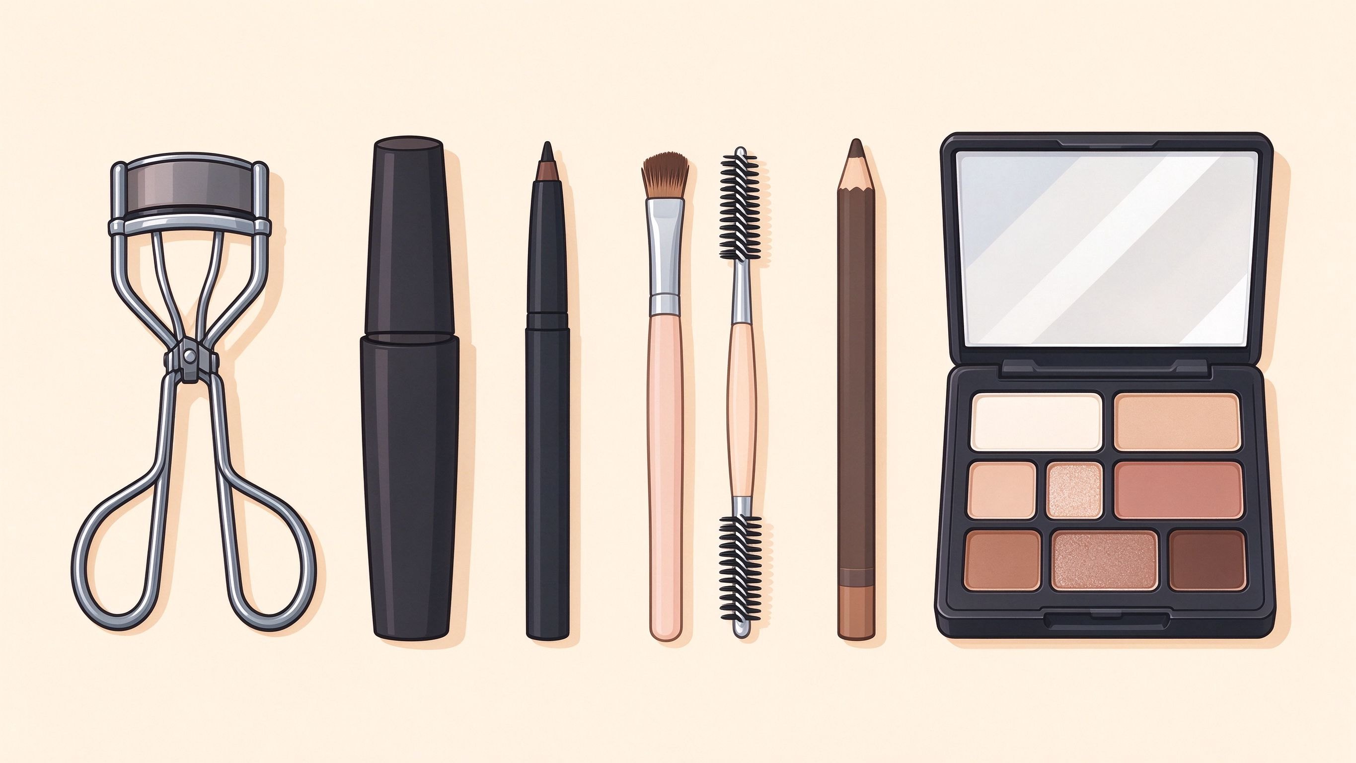 Eye makeup annotated picture vocabulary with labeled objects