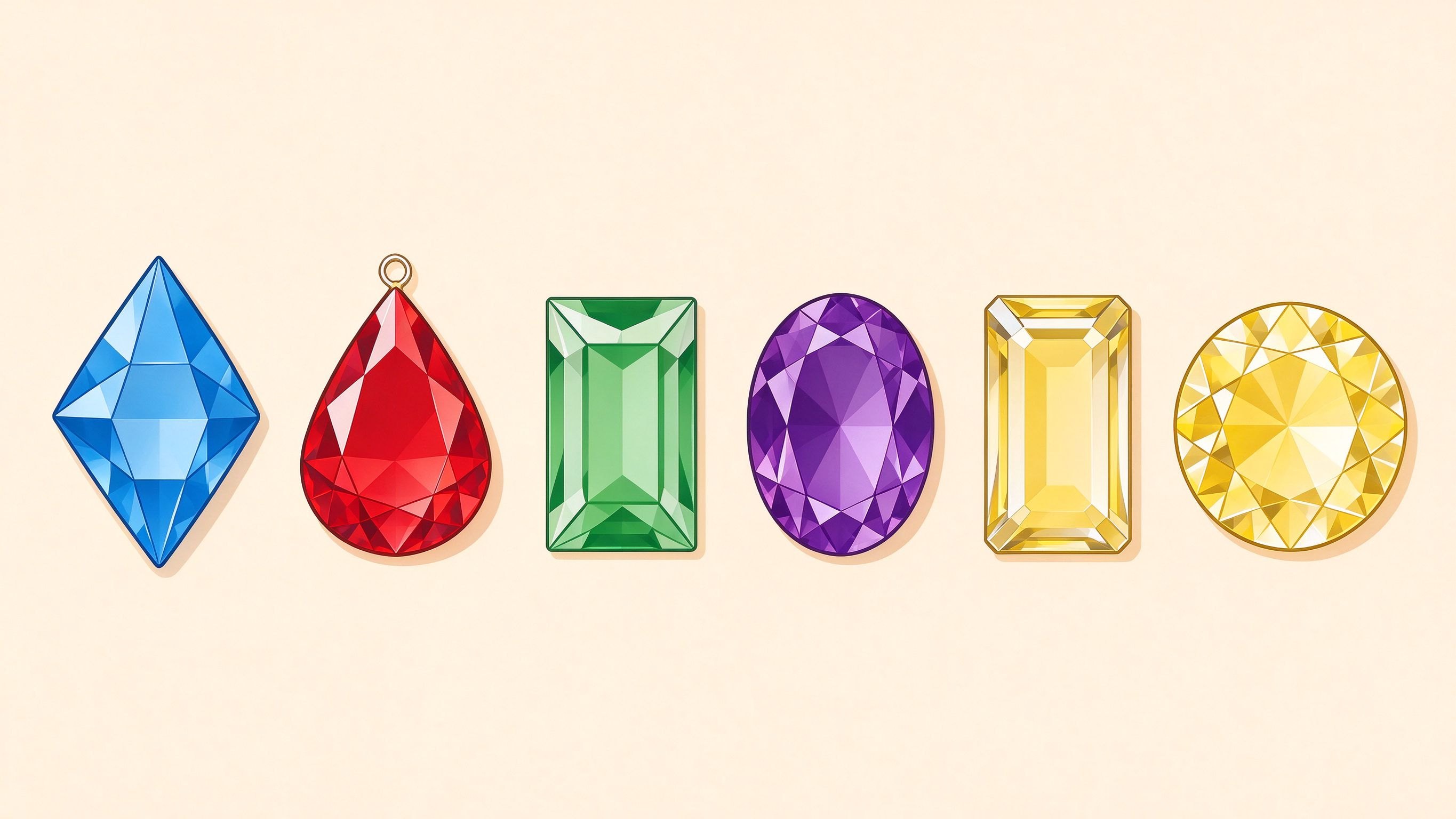 Gemstone cutting annotated picture vocabulary with labeled objects