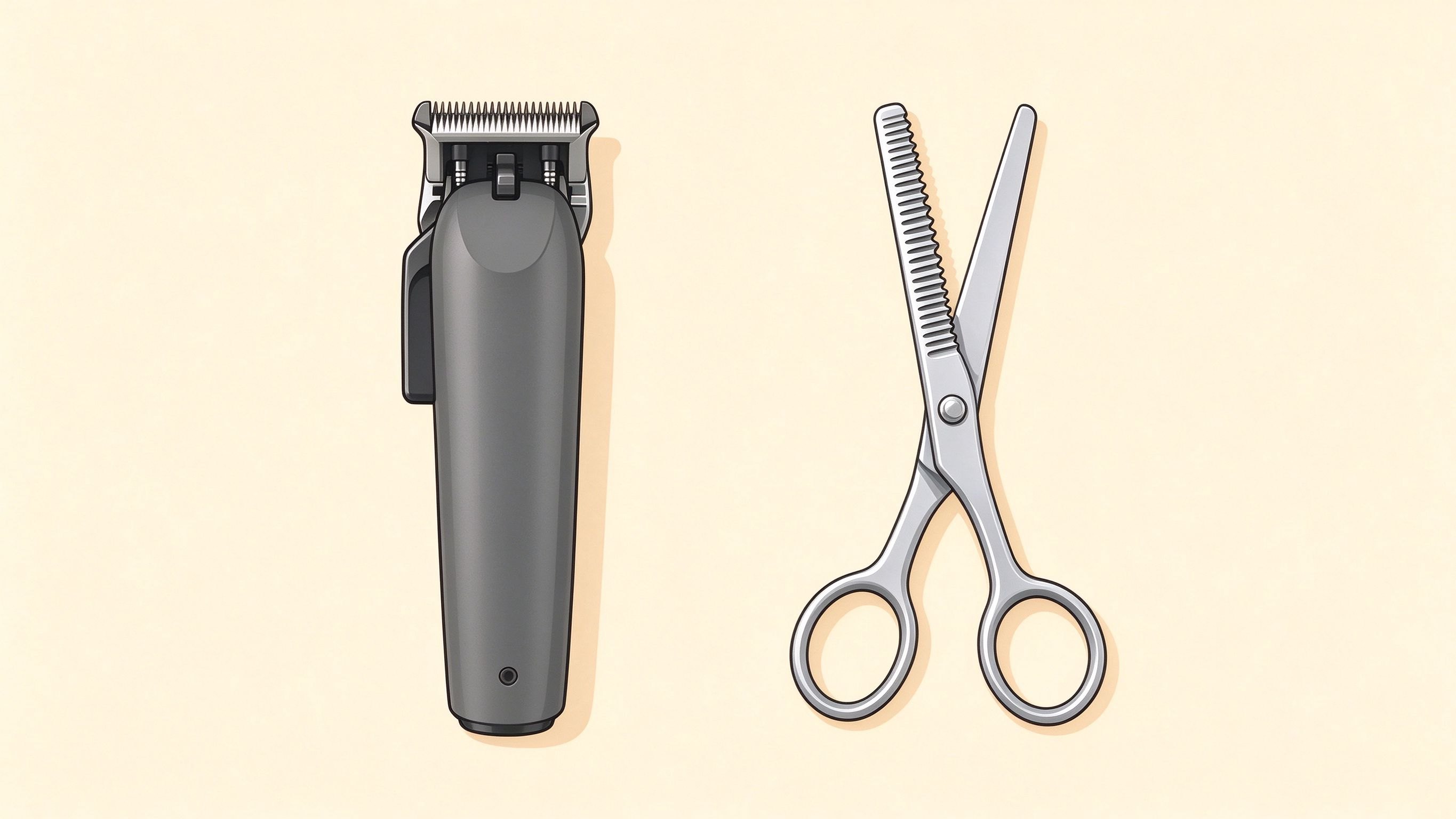 Haircutting tools annotated picture vocabulary with labeled objects