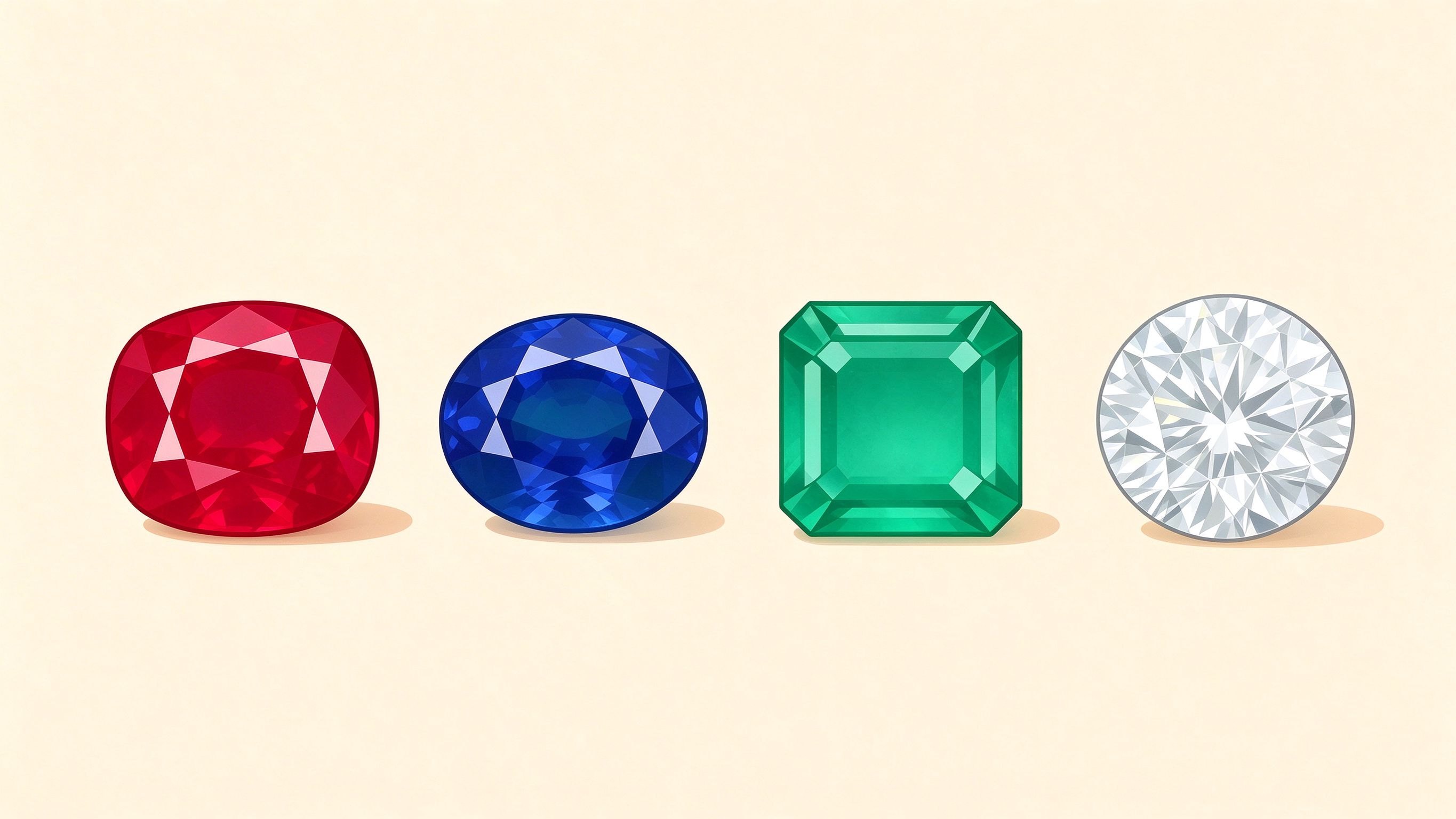 Gemstones annotated picture vocabulary with labeled objects