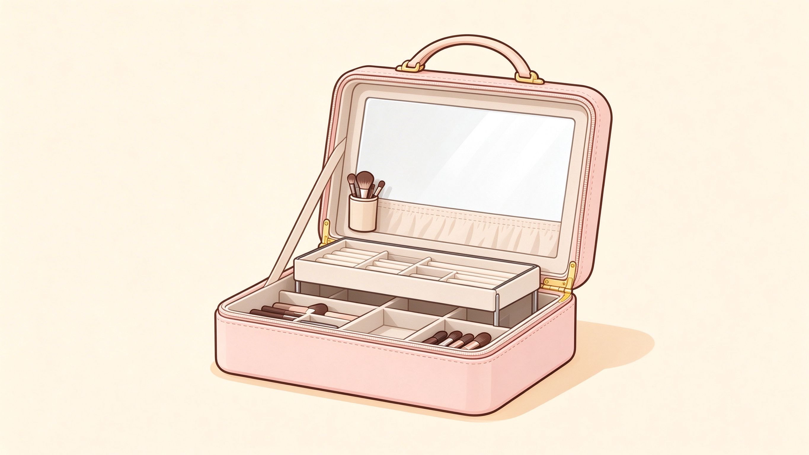 Makeup case annotated picture vocabulary with labeled objects