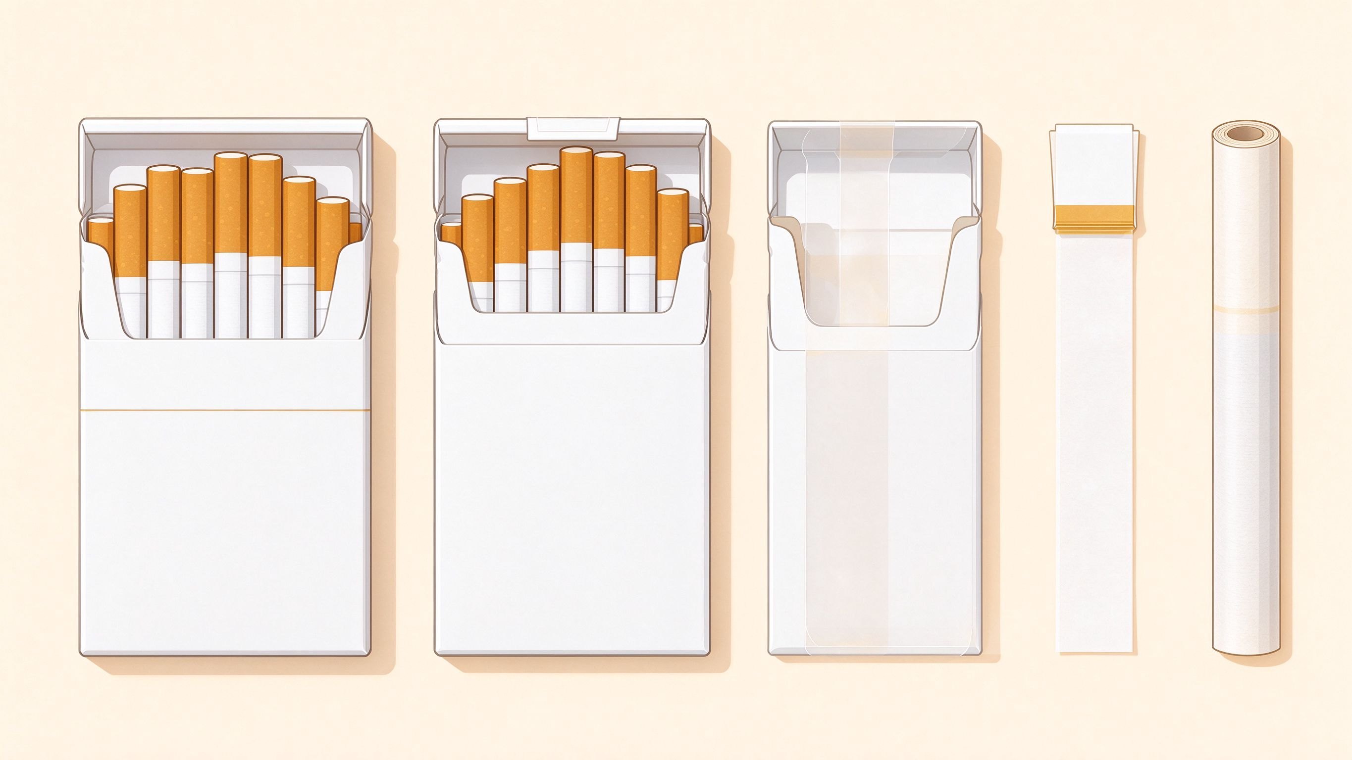 Smoking supplies annotated picture vocabulary with labeled objects