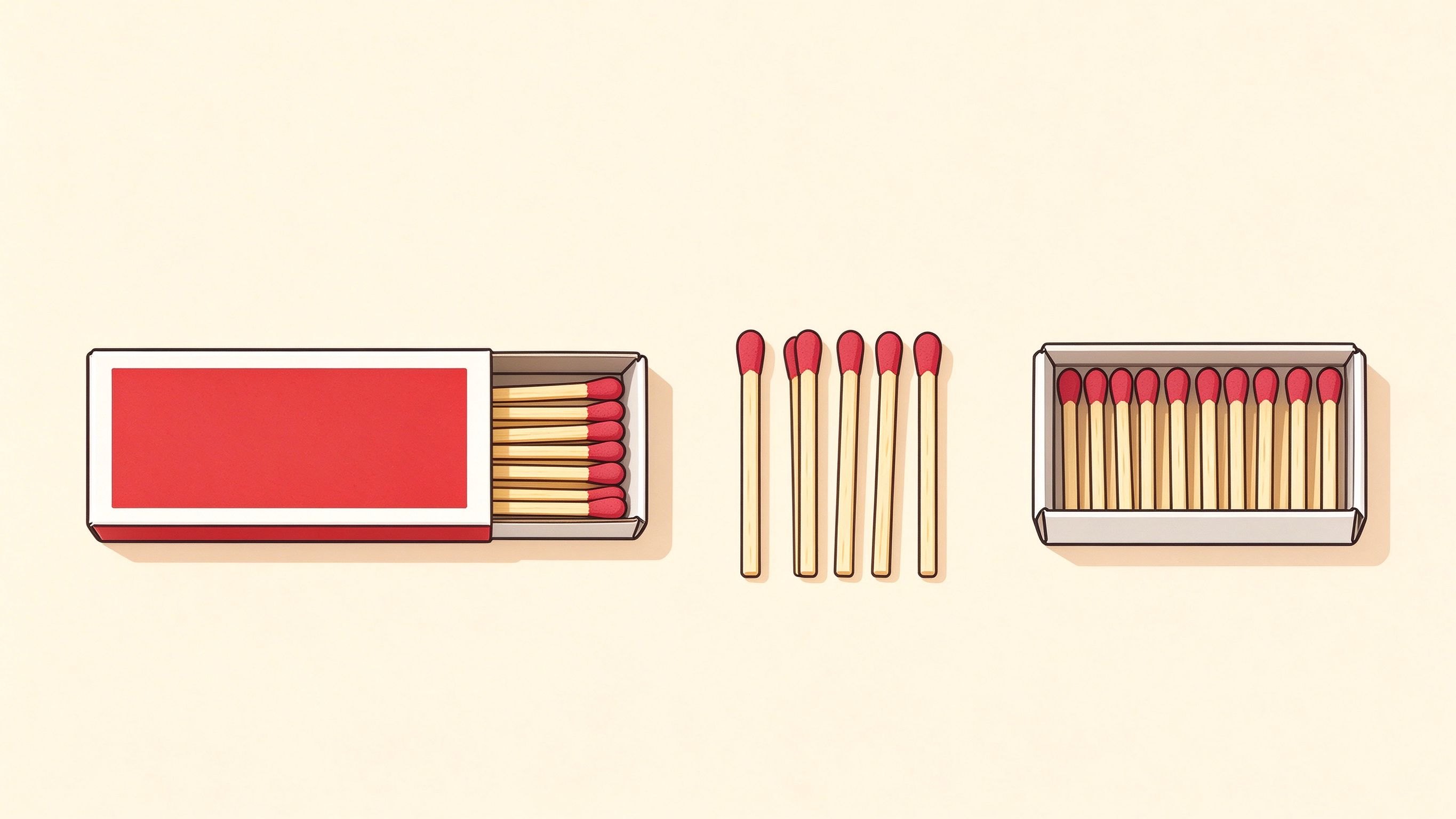 Matches and matchbox annotated picture vocabulary with labeled objects