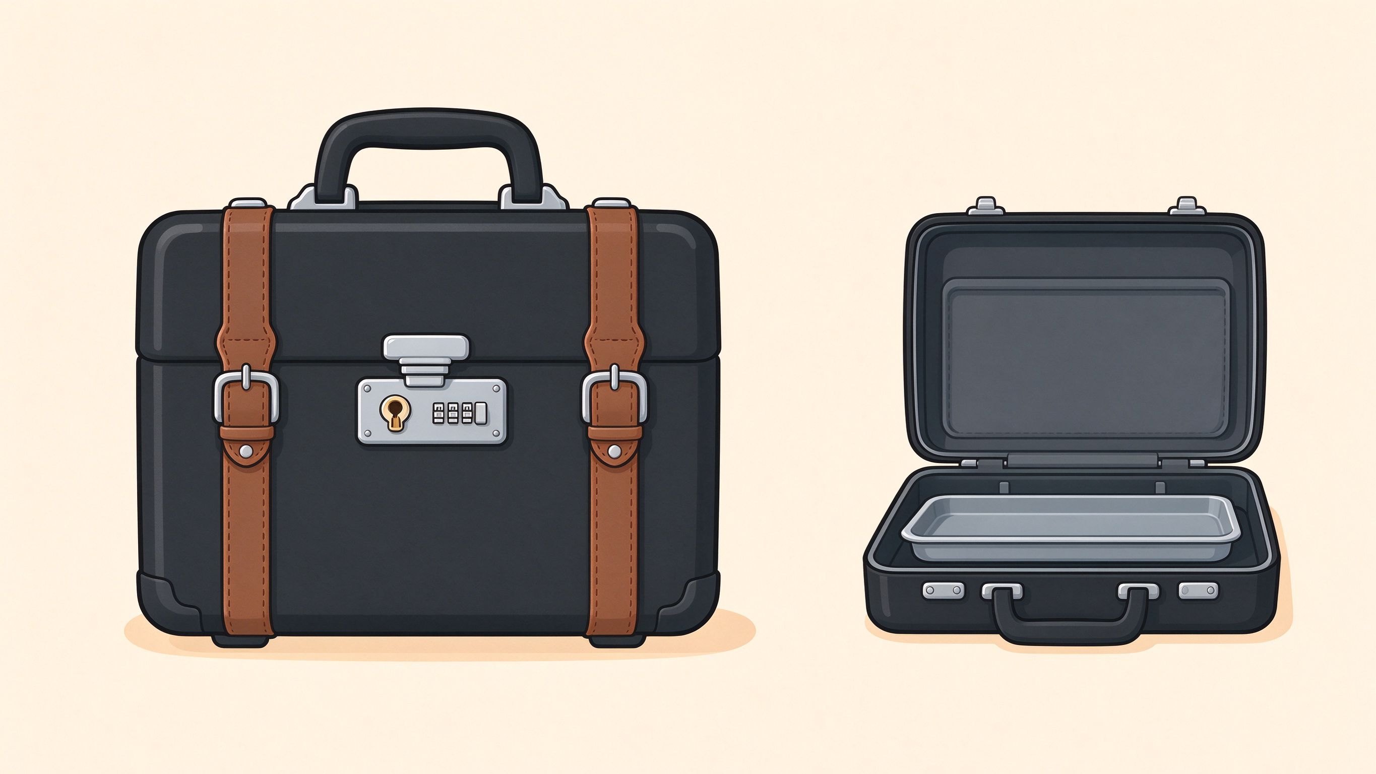 Leather goods annotated picture vocabulary with labeled objects