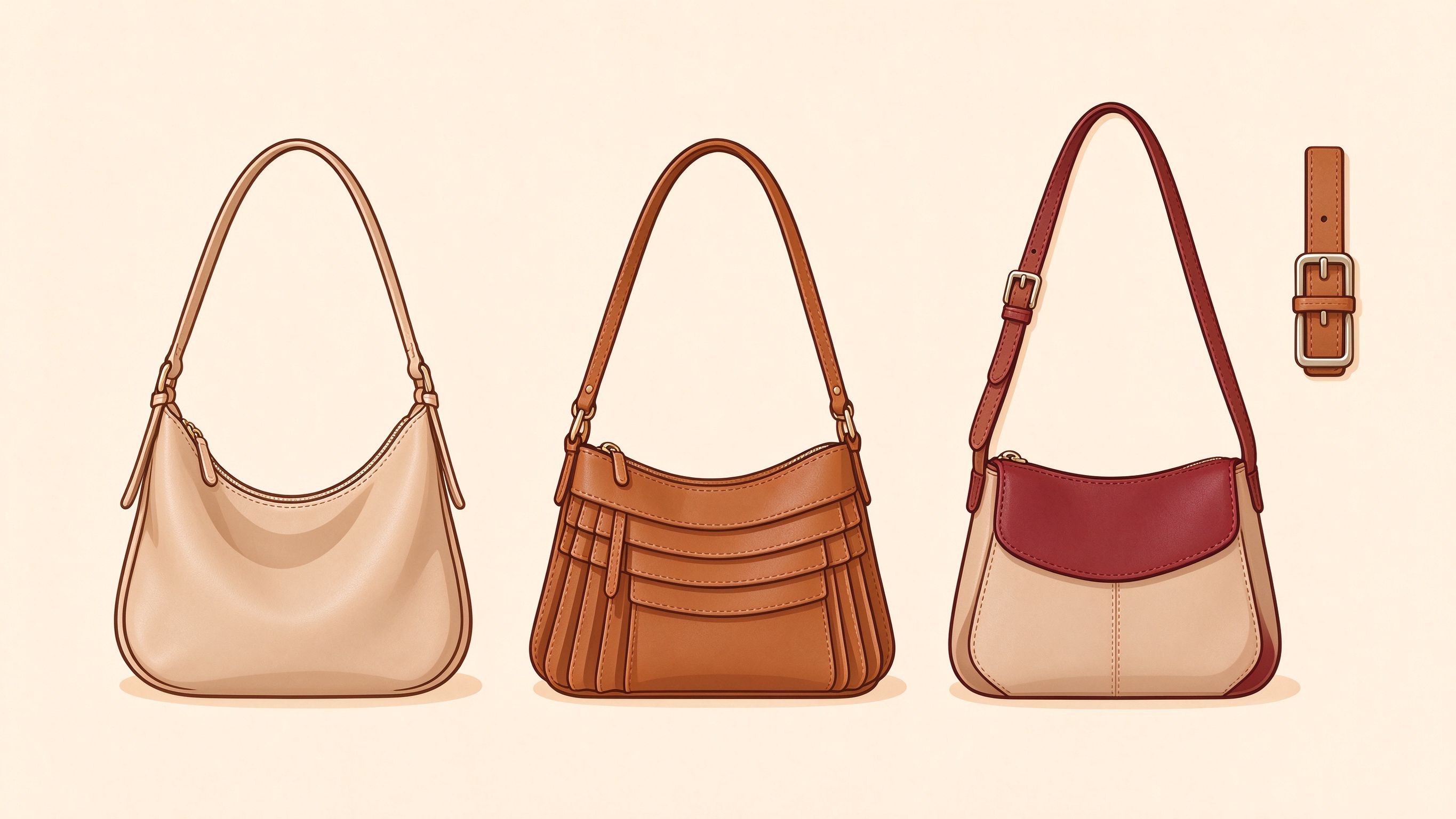 Handbag annotated picture vocabulary with labeled objects