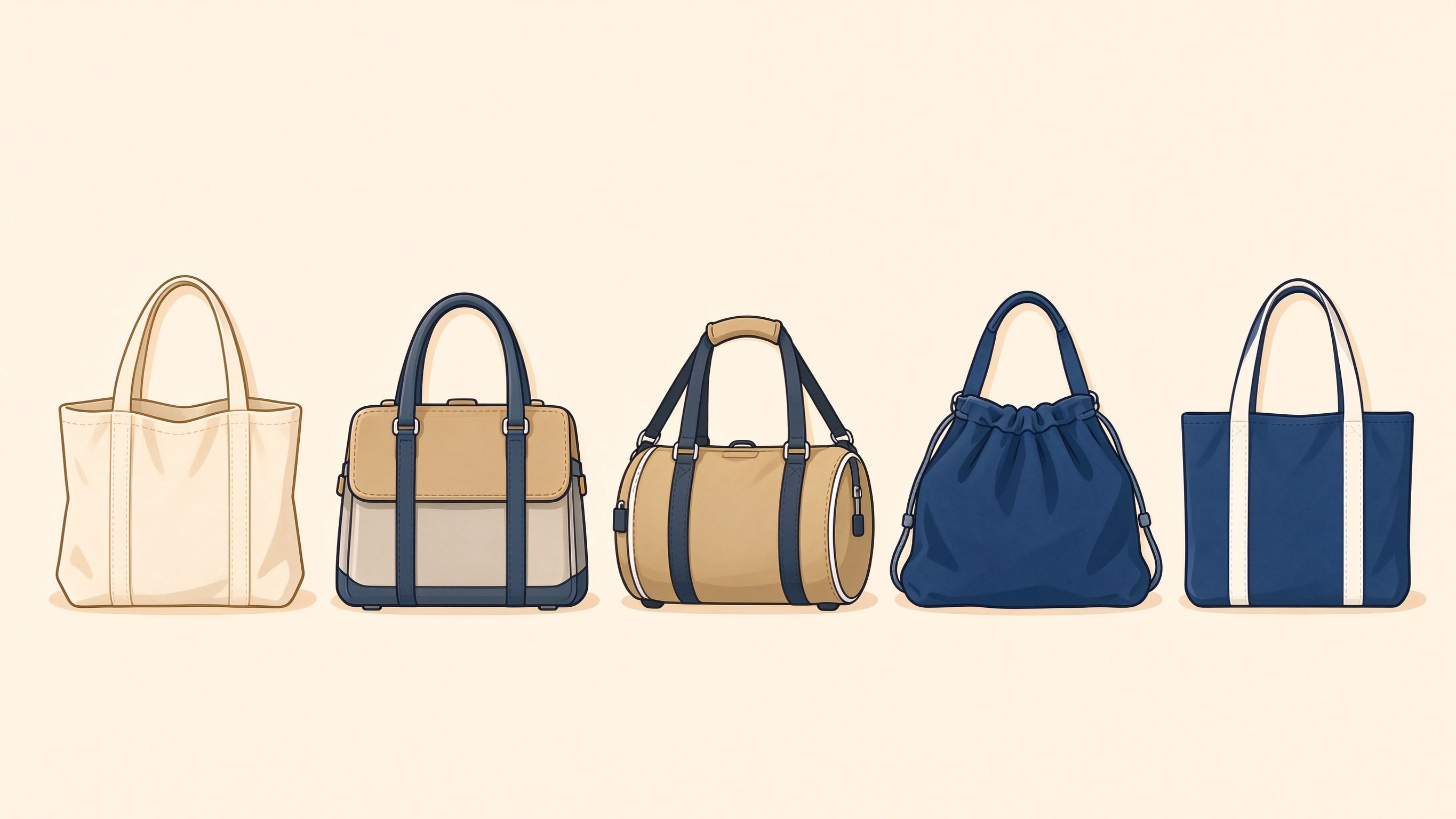 Handbag annotated picture vocabulary with labeled objects