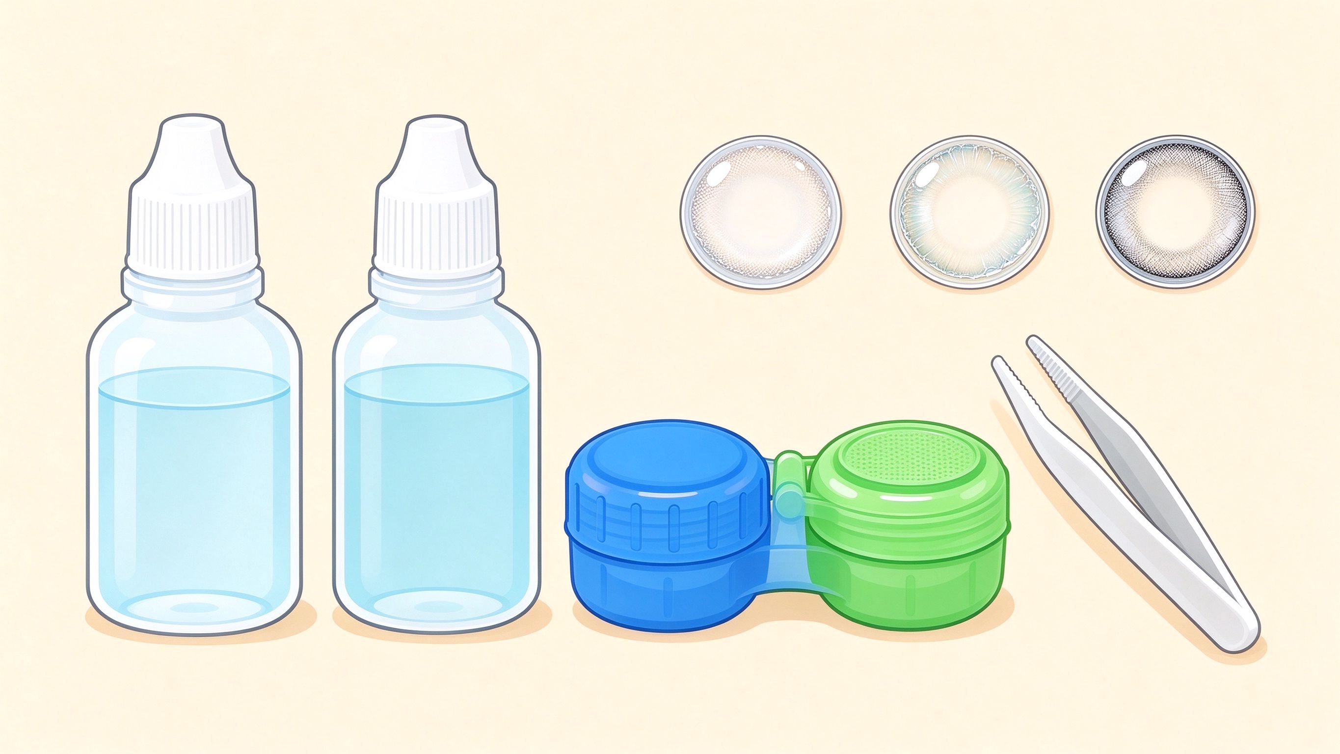Contact lenses annotated picture vocabulary with labeled objects