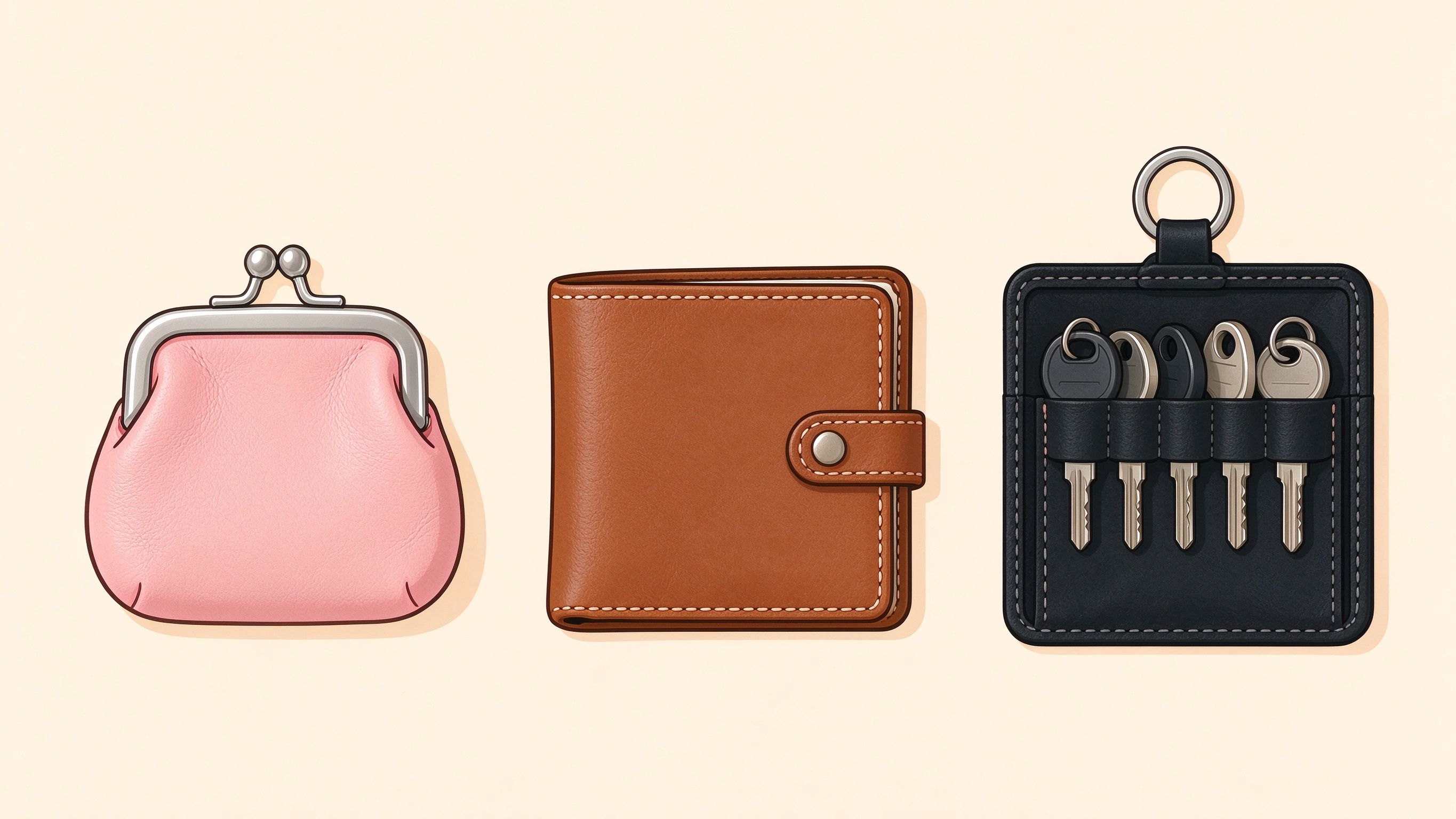 Leather goods annotated picture vocabulary with labeled objects