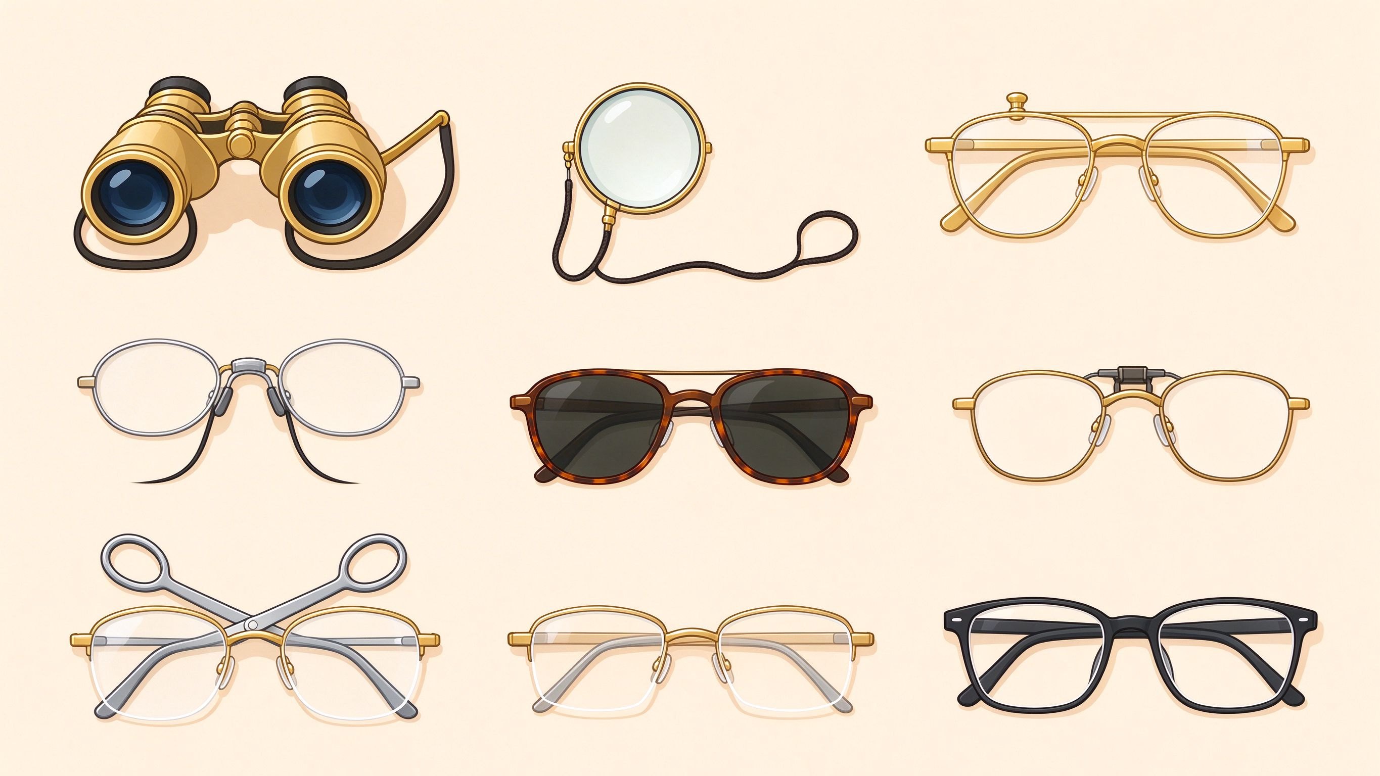 Eyeglasses example annotated picture vocabulary with labeled objects
