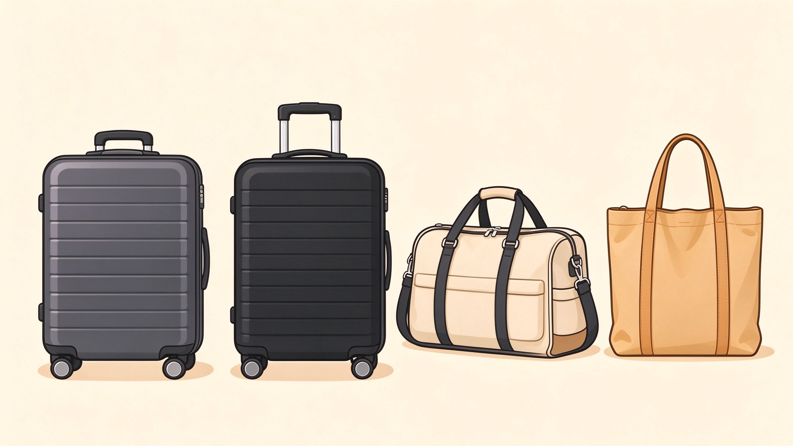 Luggage and bags annotated picture vocabulary with labeled objects