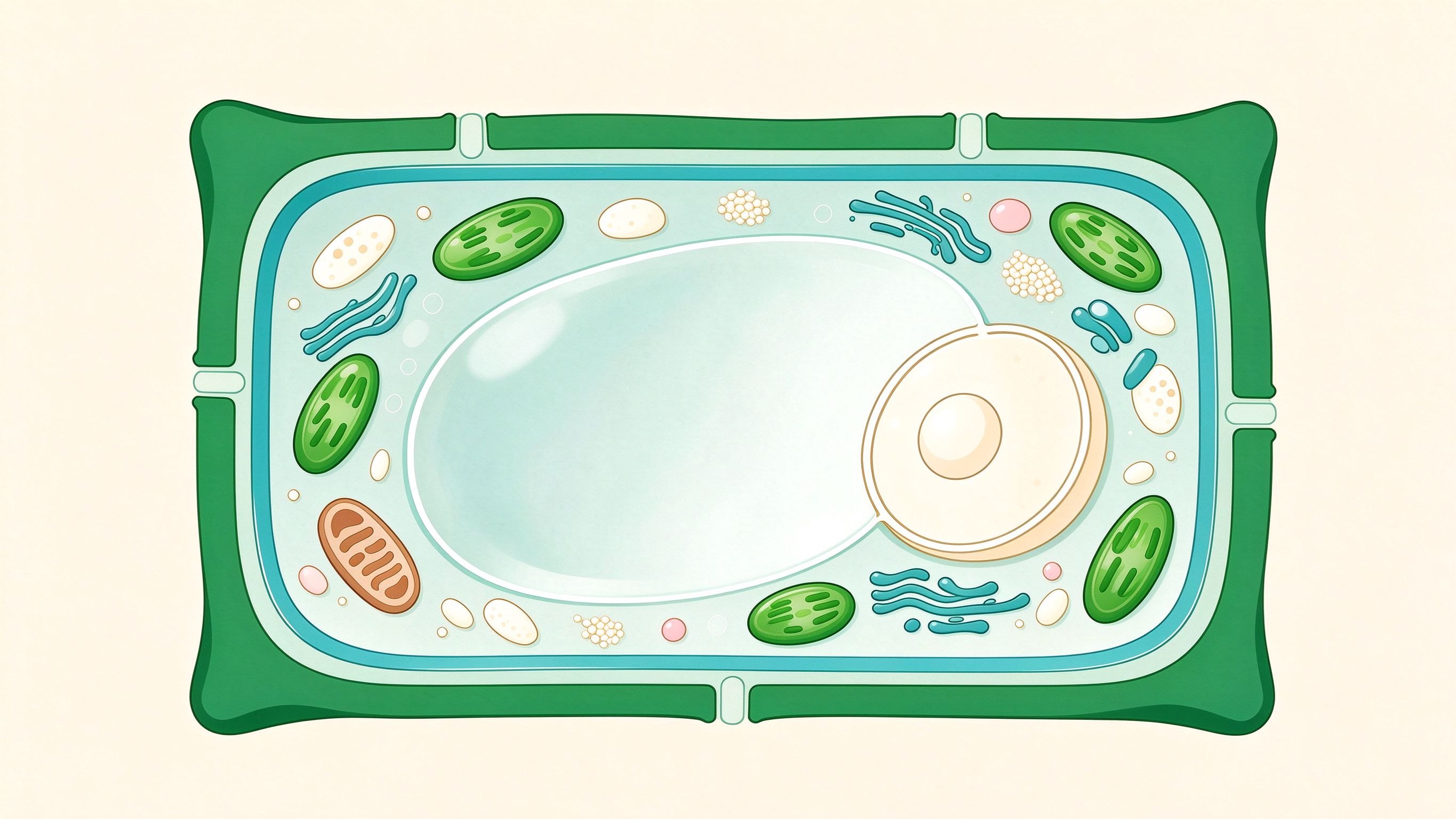 Plant cell annotated picture vocabulary with labeled objects