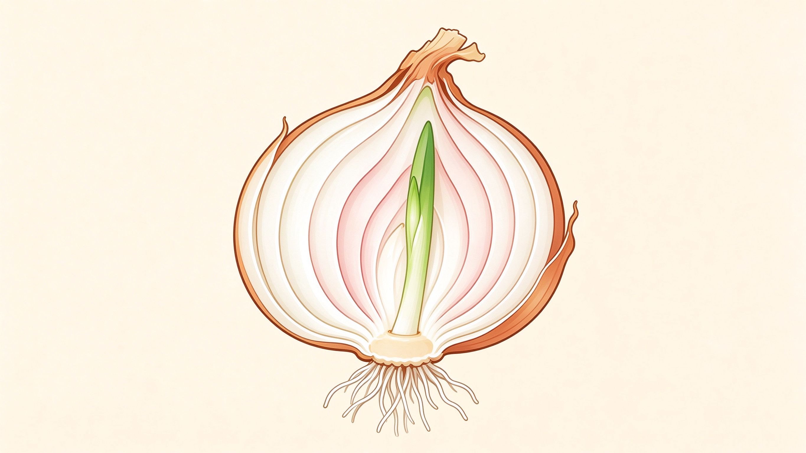 Bulb cross-section annotated picture vocabulary with labeled objects