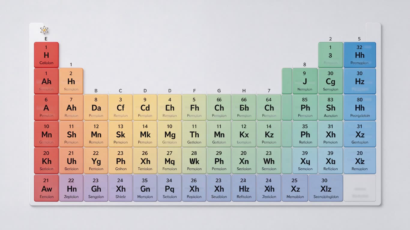 Periodic table of elements annotated picture vocabulary with labeled objects