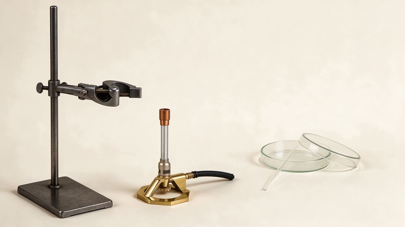 Laboratory equipment annotated picture vocabulary with labeled objects