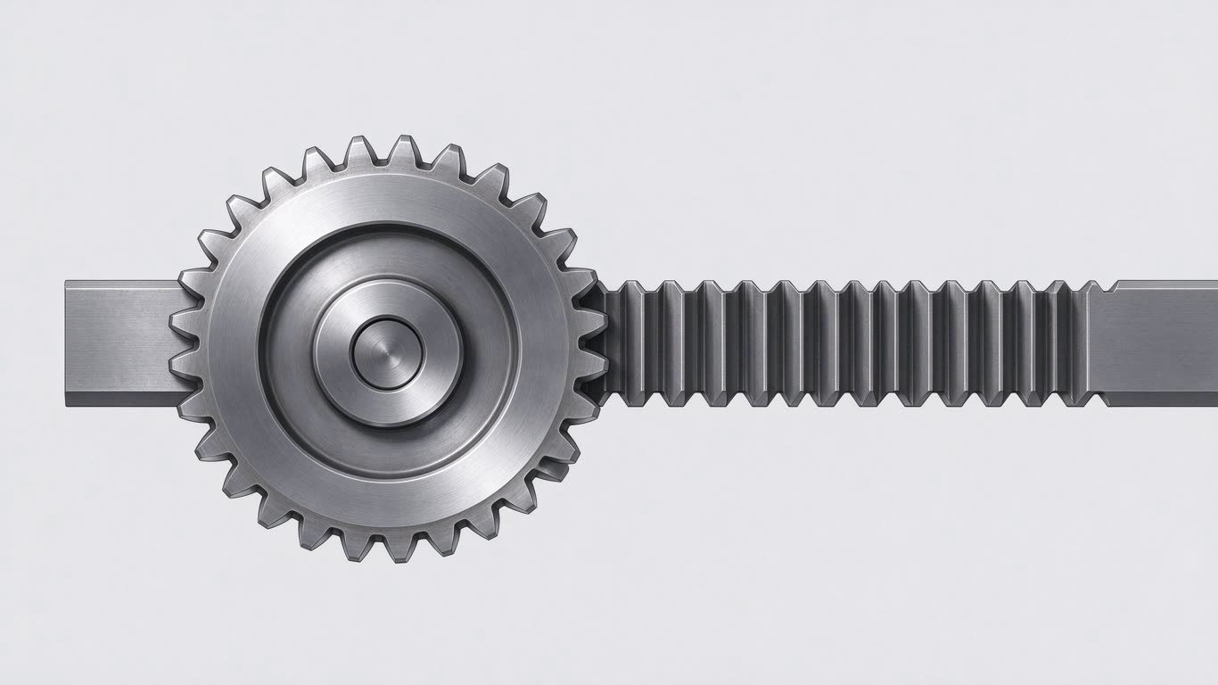 Rack and pinion mechanism annotated picture vocabulary with labeled objects