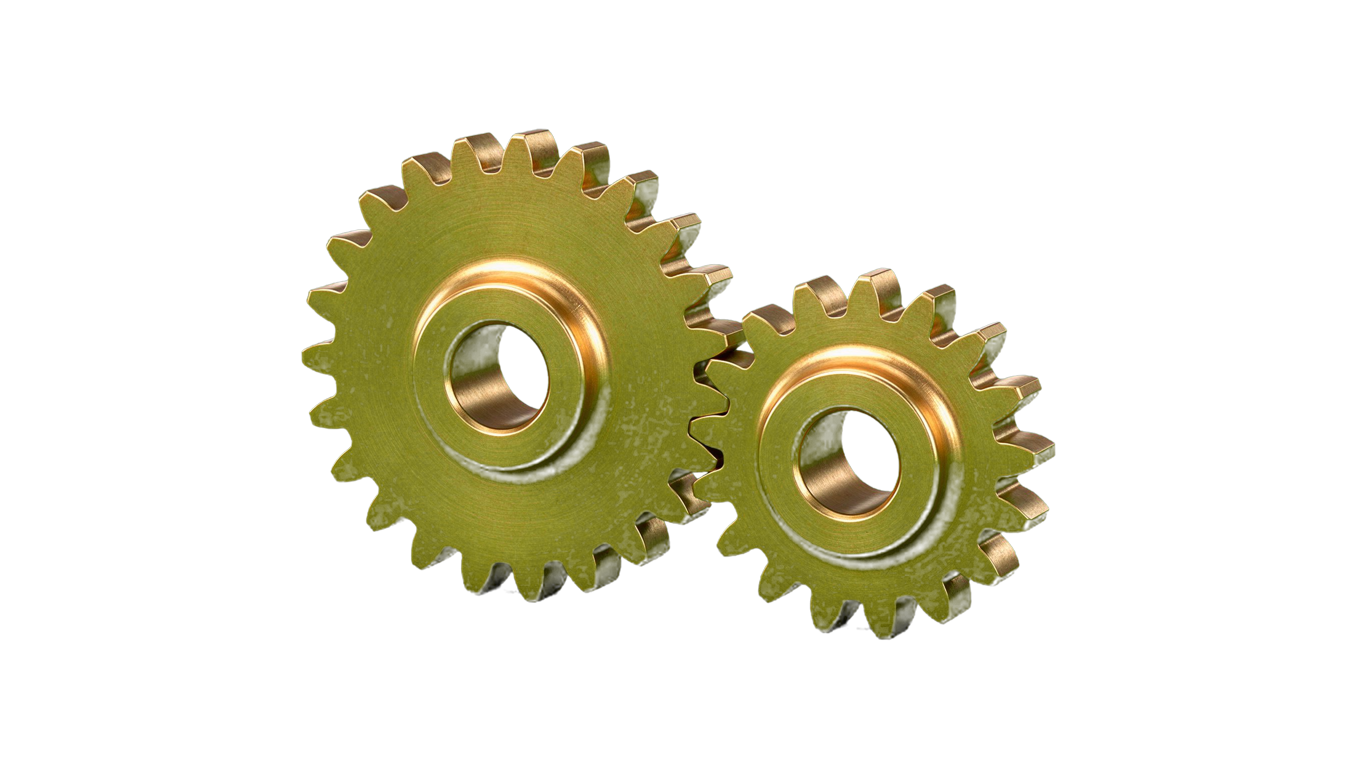 Spur gear drive annotated picture vocabulary with labeled objects