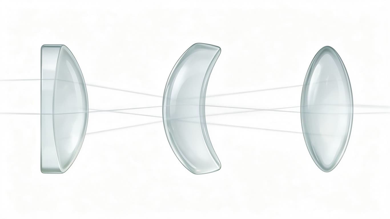 Convex lens annotated picture vocabulary with labeled objects