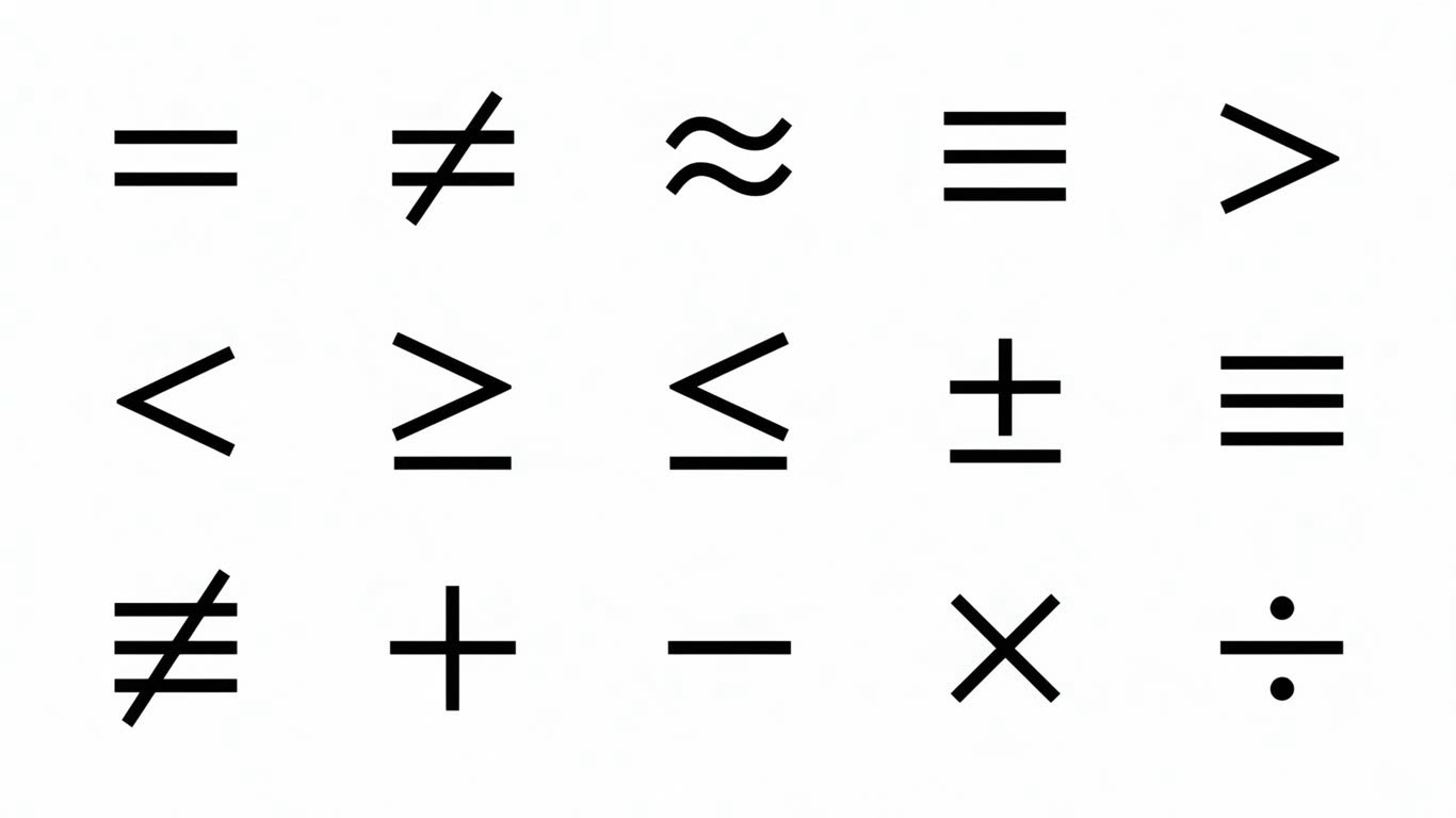 Mathematical symbols annotated picture vocabulary with labeled objects