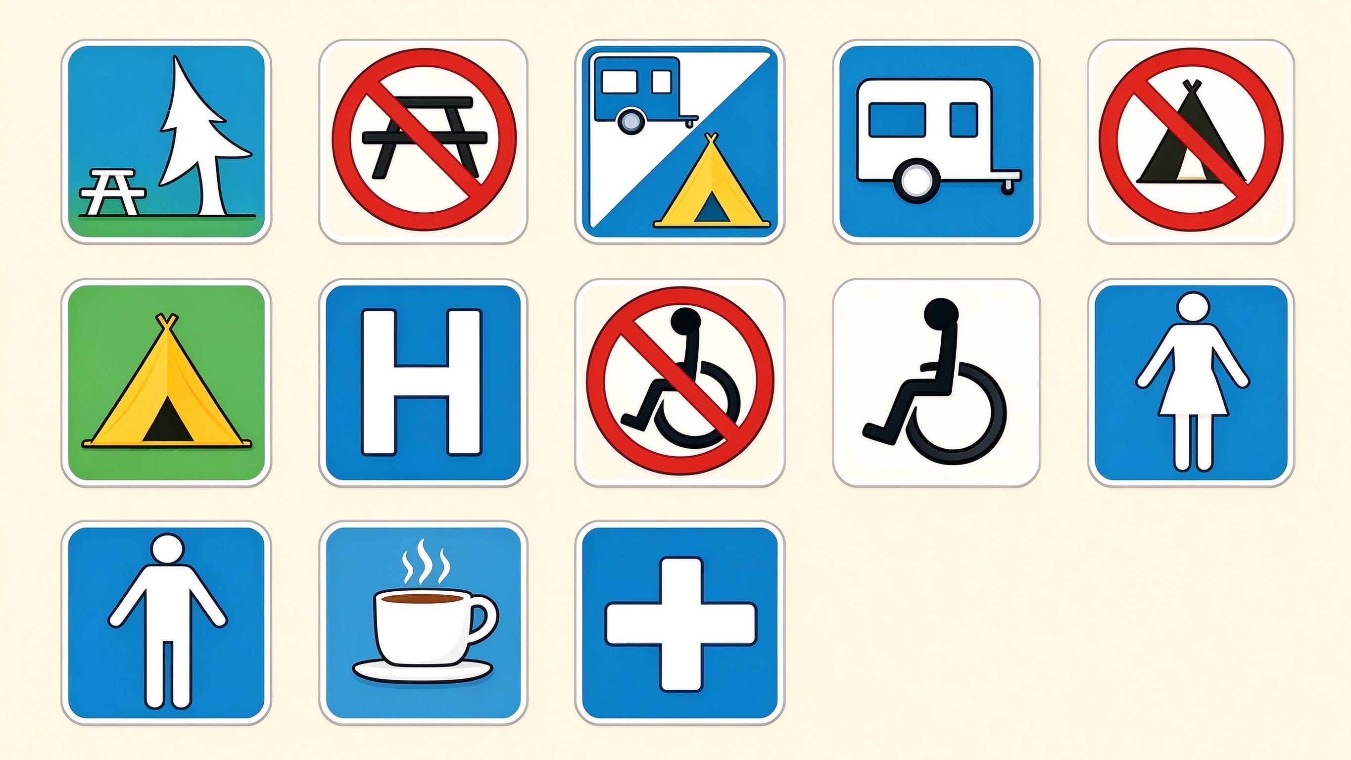 Common city signs annotated picture vocabulary with labeled objects