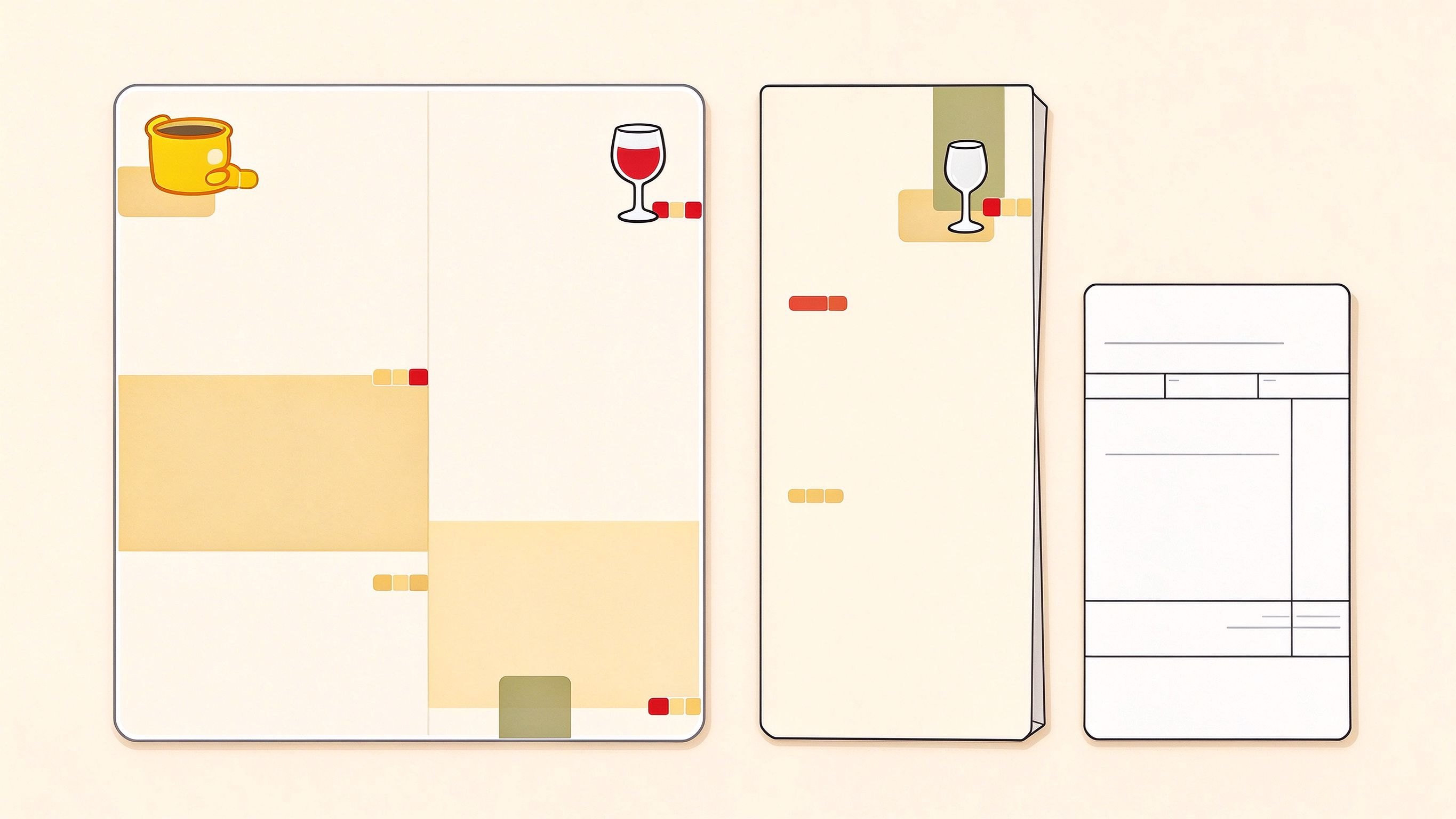Restaurant menu annotated picture vocabulary with labeled objects